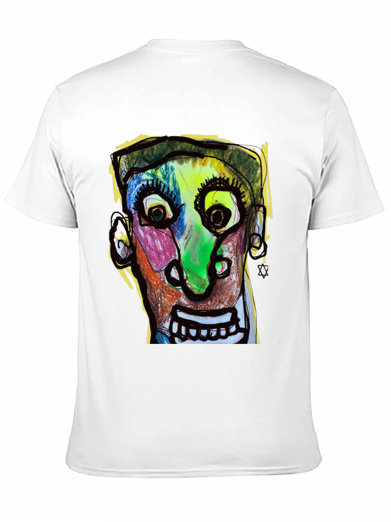 Abstract Face Graphic T-Shirt - Unique Art Tee