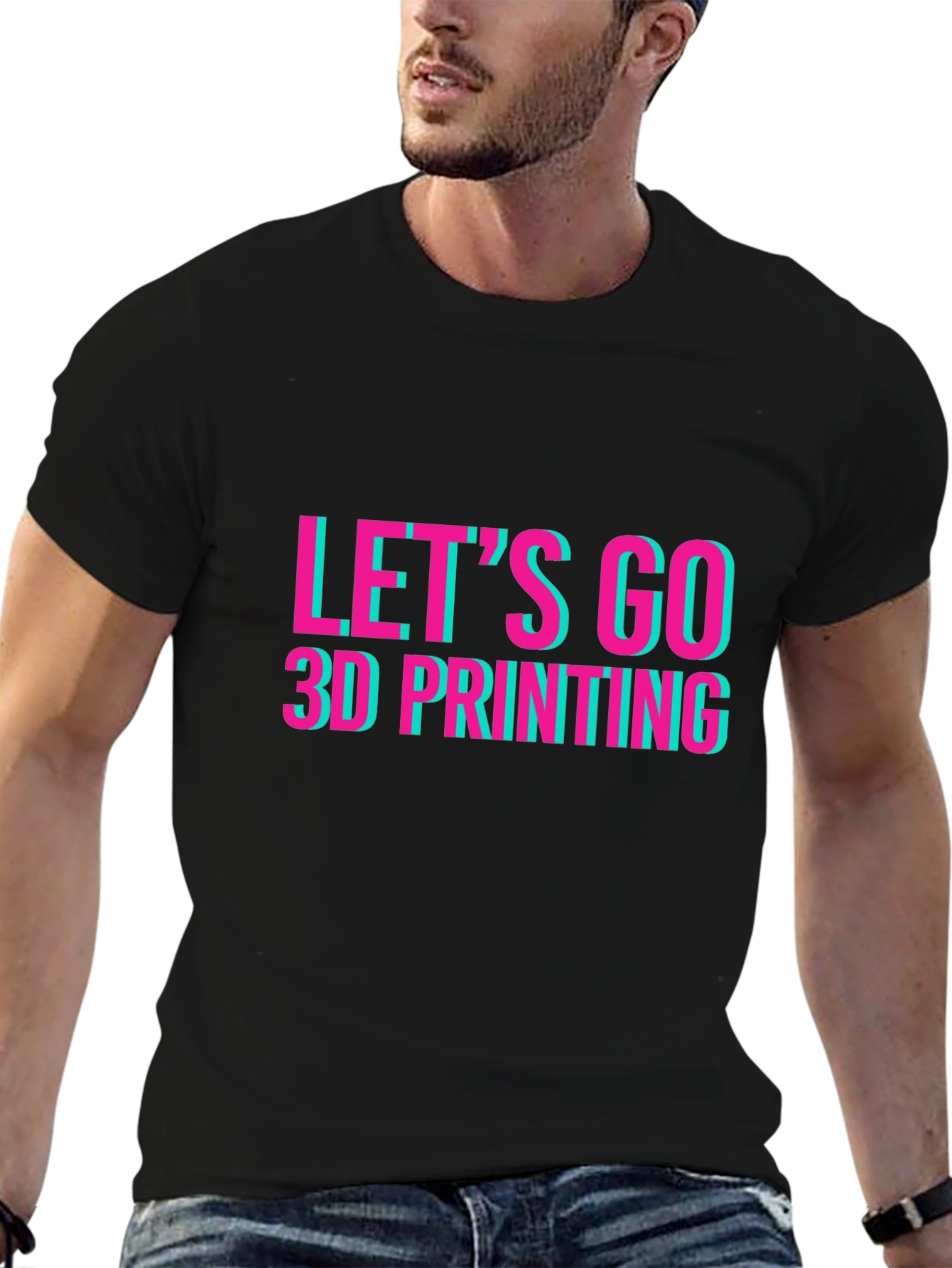 Lets Go 3D Printing Graphic Tee - Black