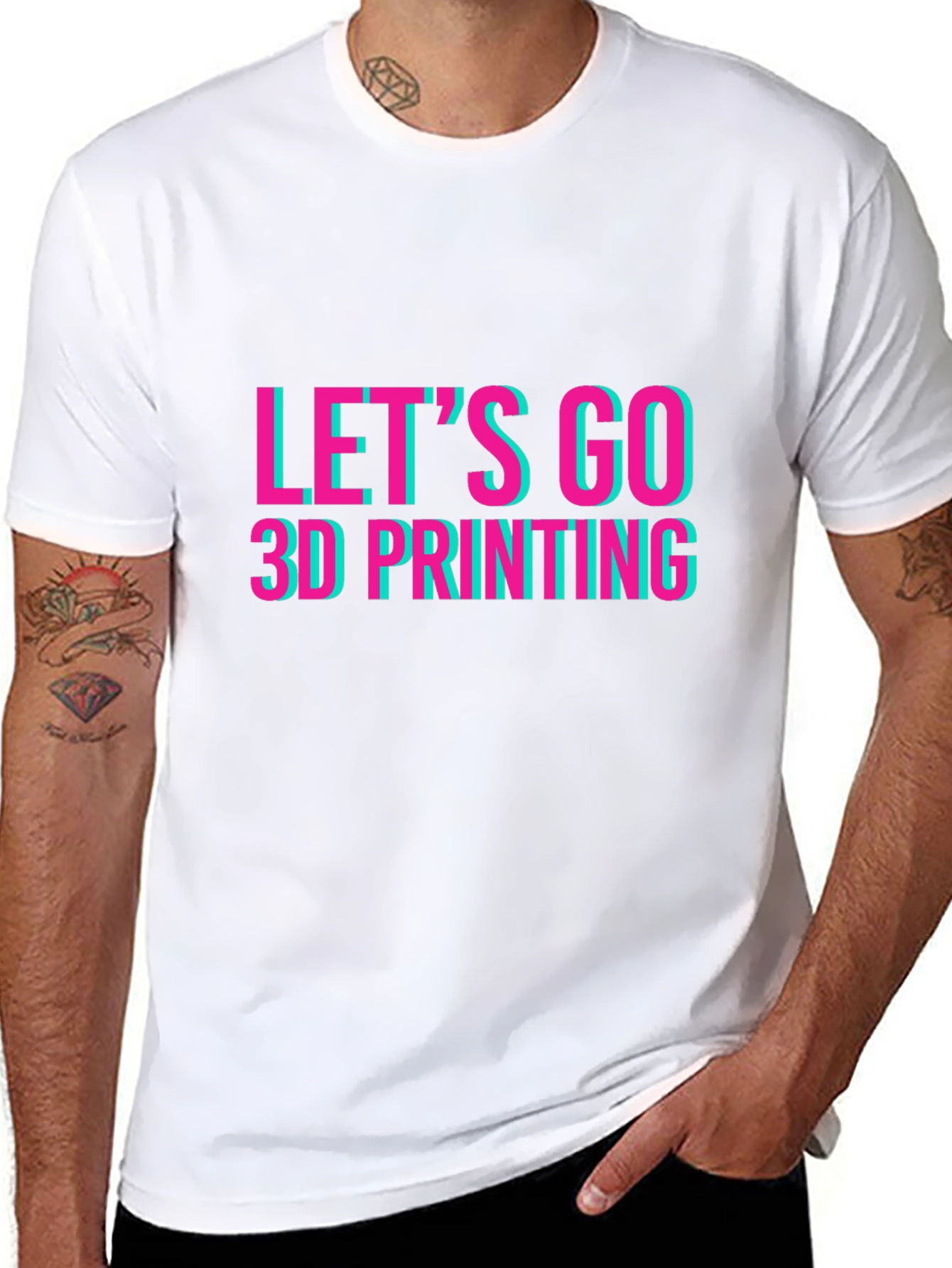 Lets Go 3D Printing Graphic Tee - Black