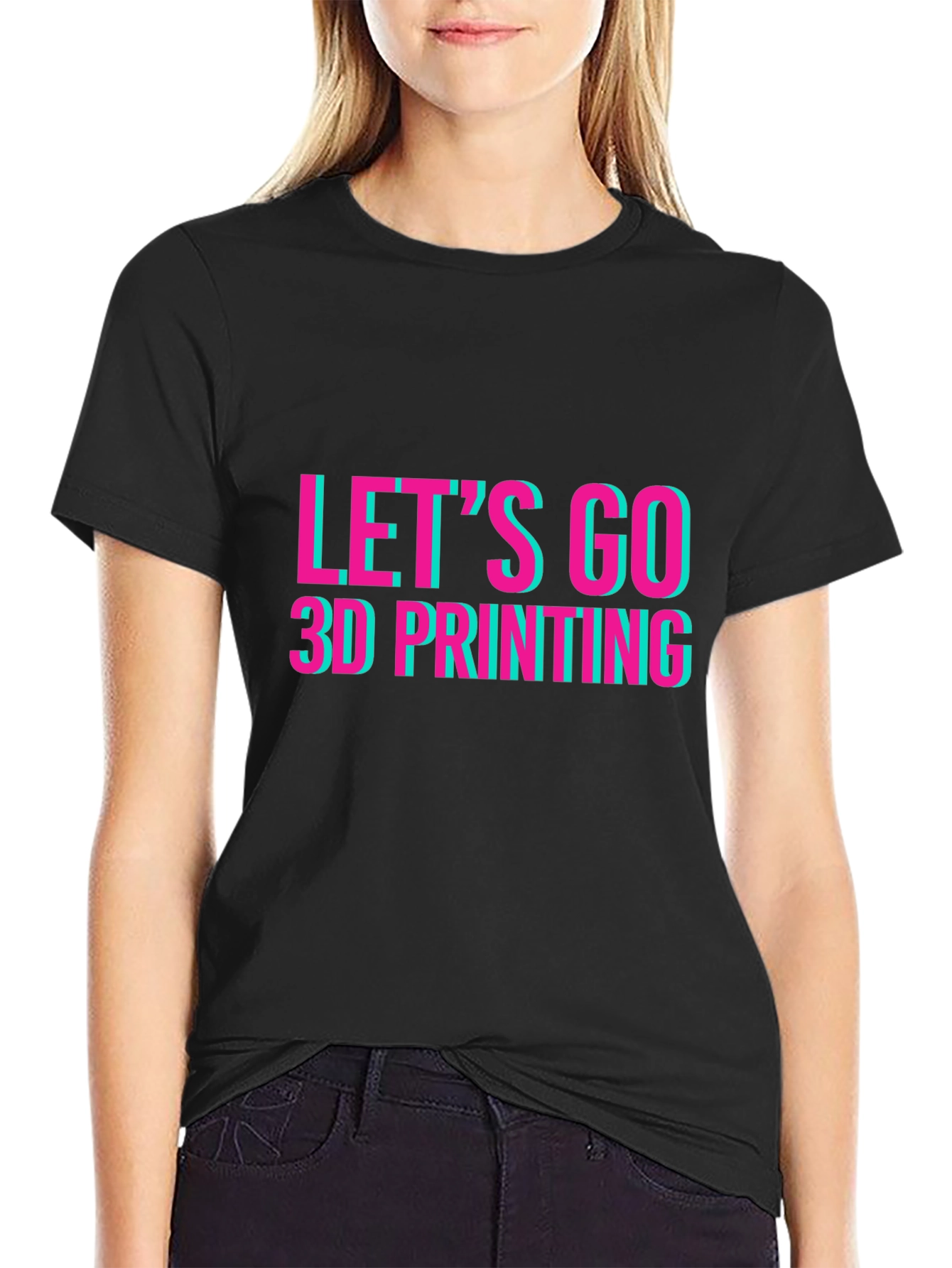Lets Go 3D Printing Graphic Tee - Black