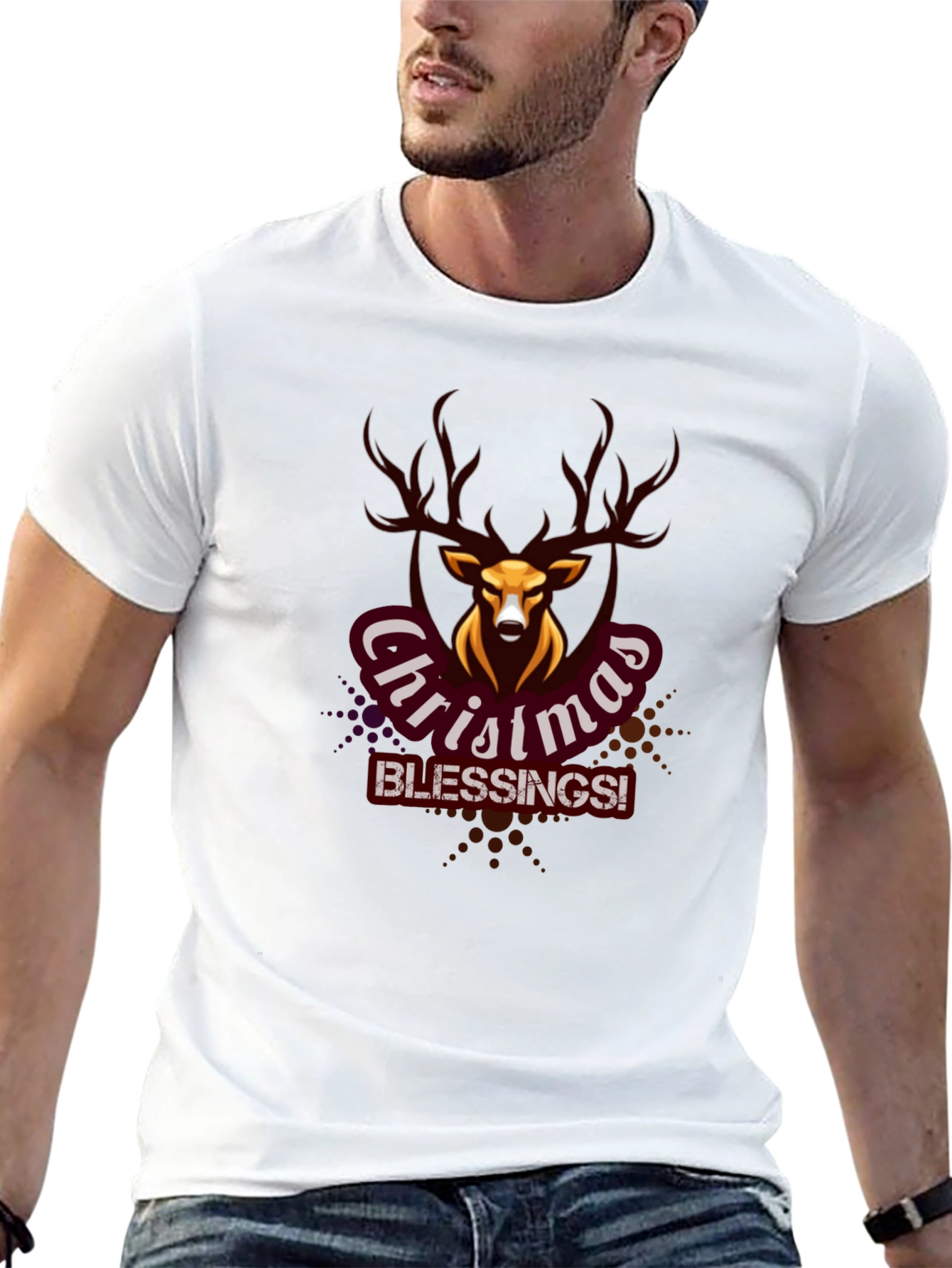 Christmas Blessings Deer Graphic Tee