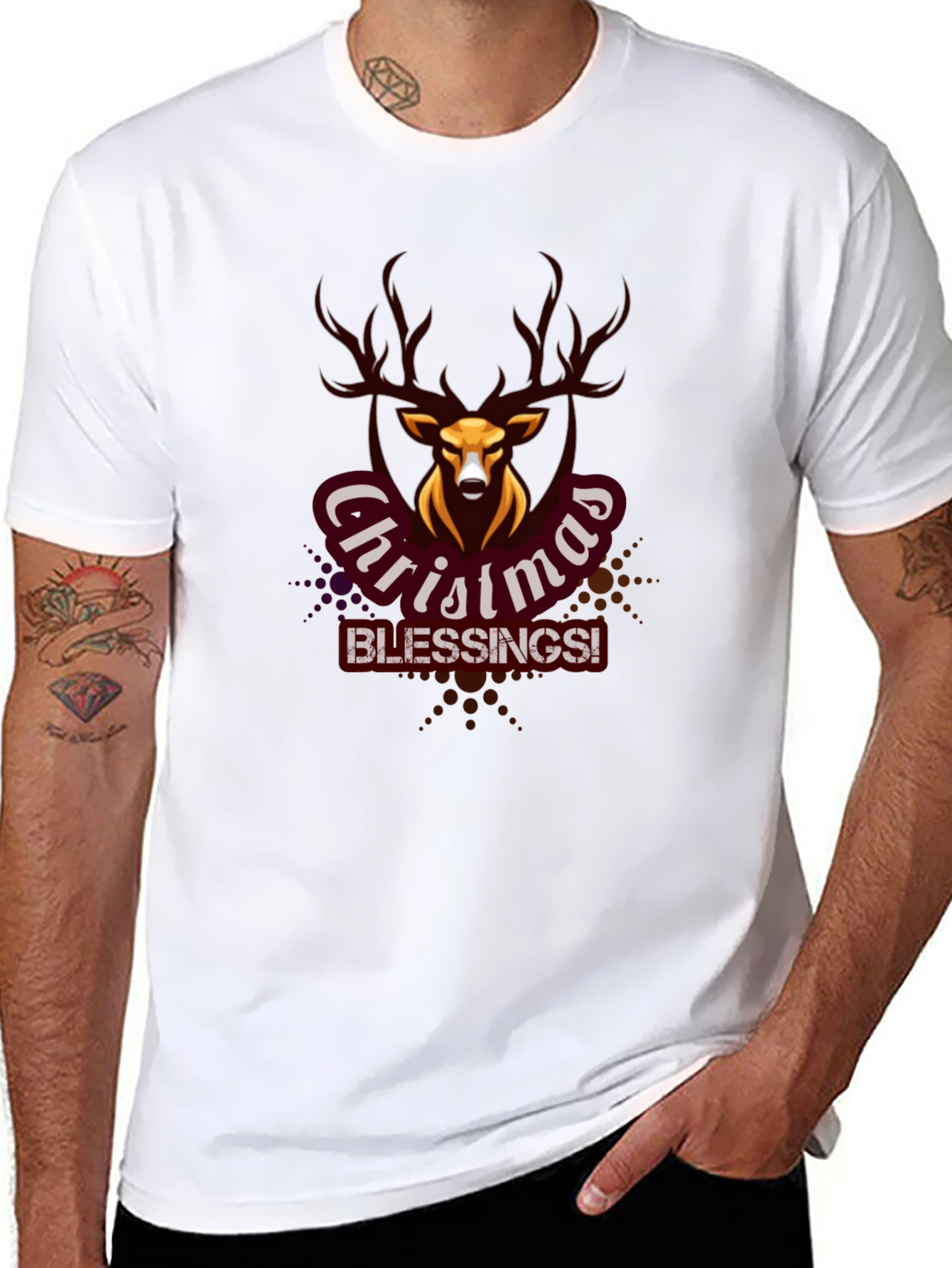 Christmas Blessings Deer Graphic Tee