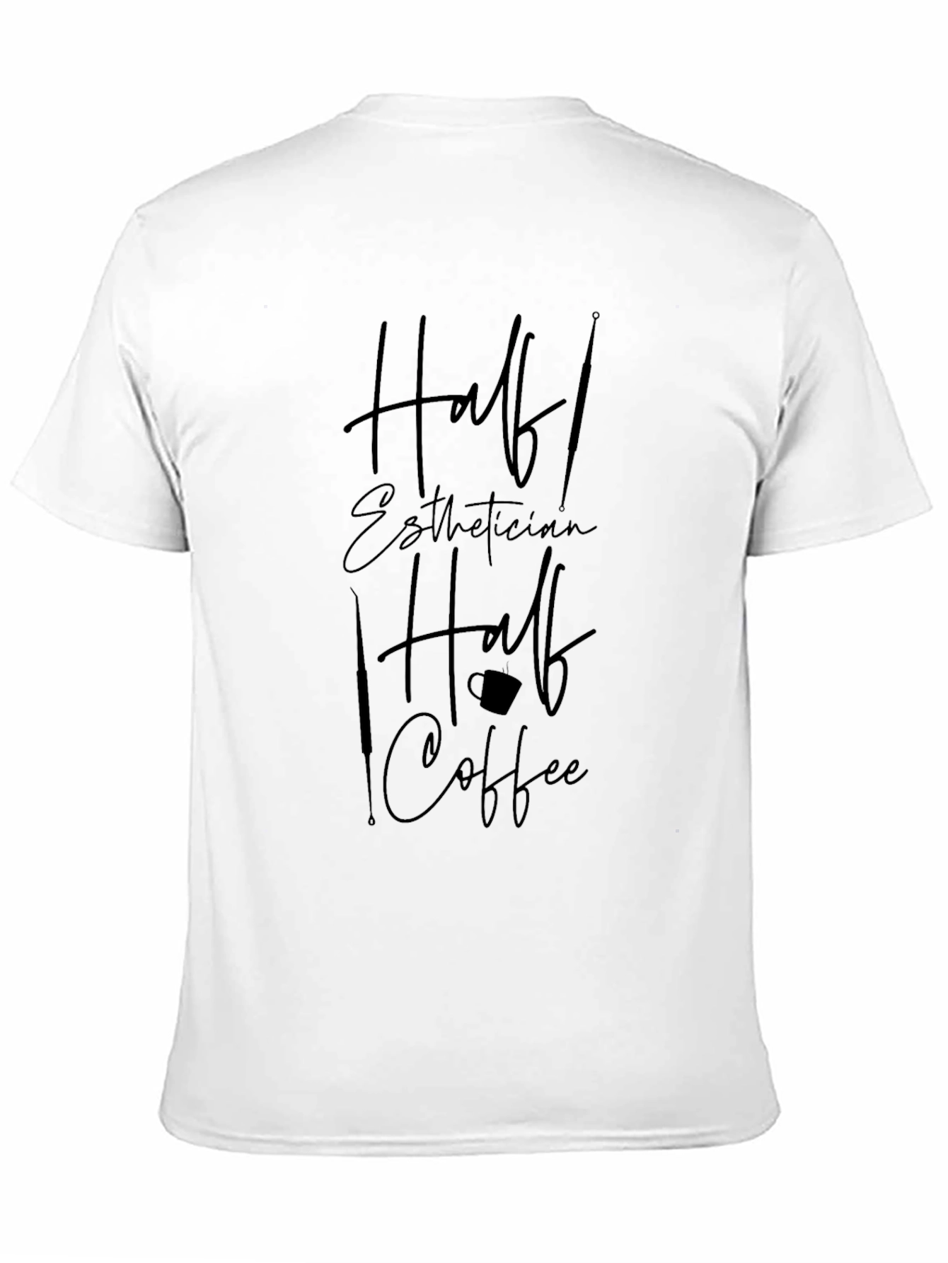 Half Esthetician Half Coffee Black Graphic Tee