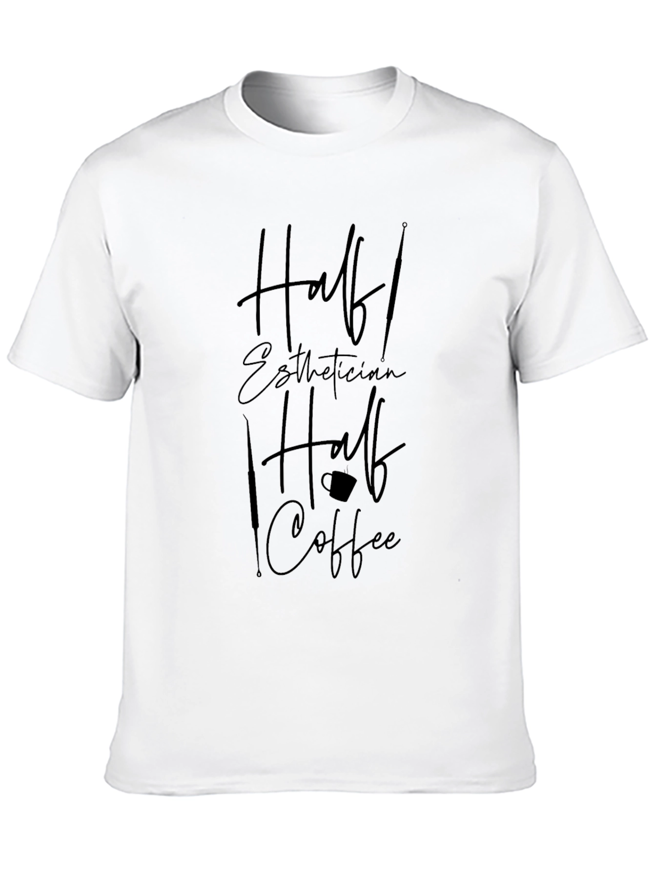 Half Esthetician Half Coffee Black Graphic Tee
