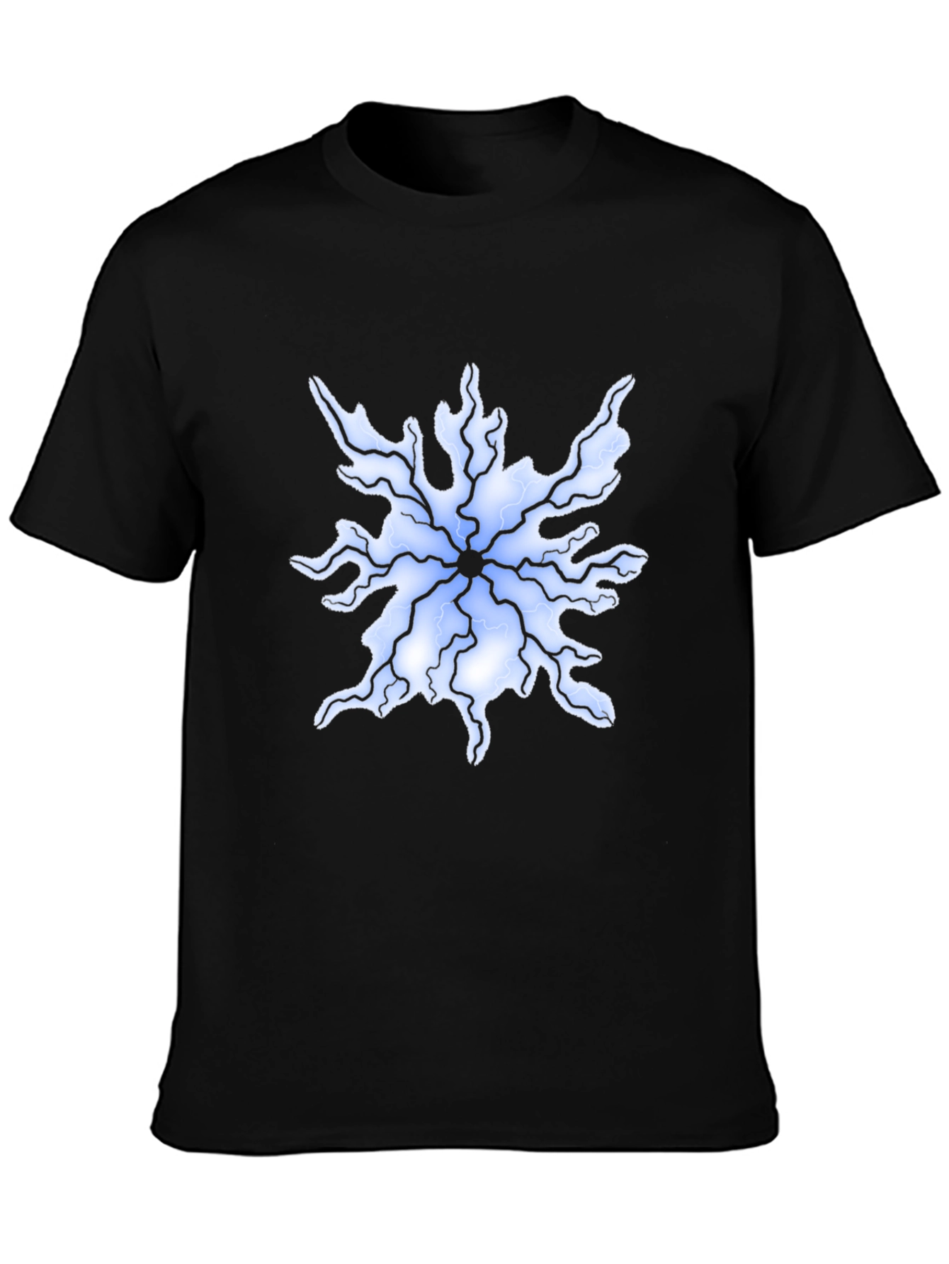 Abstract Lightning Bolt Graphic Tee - Black