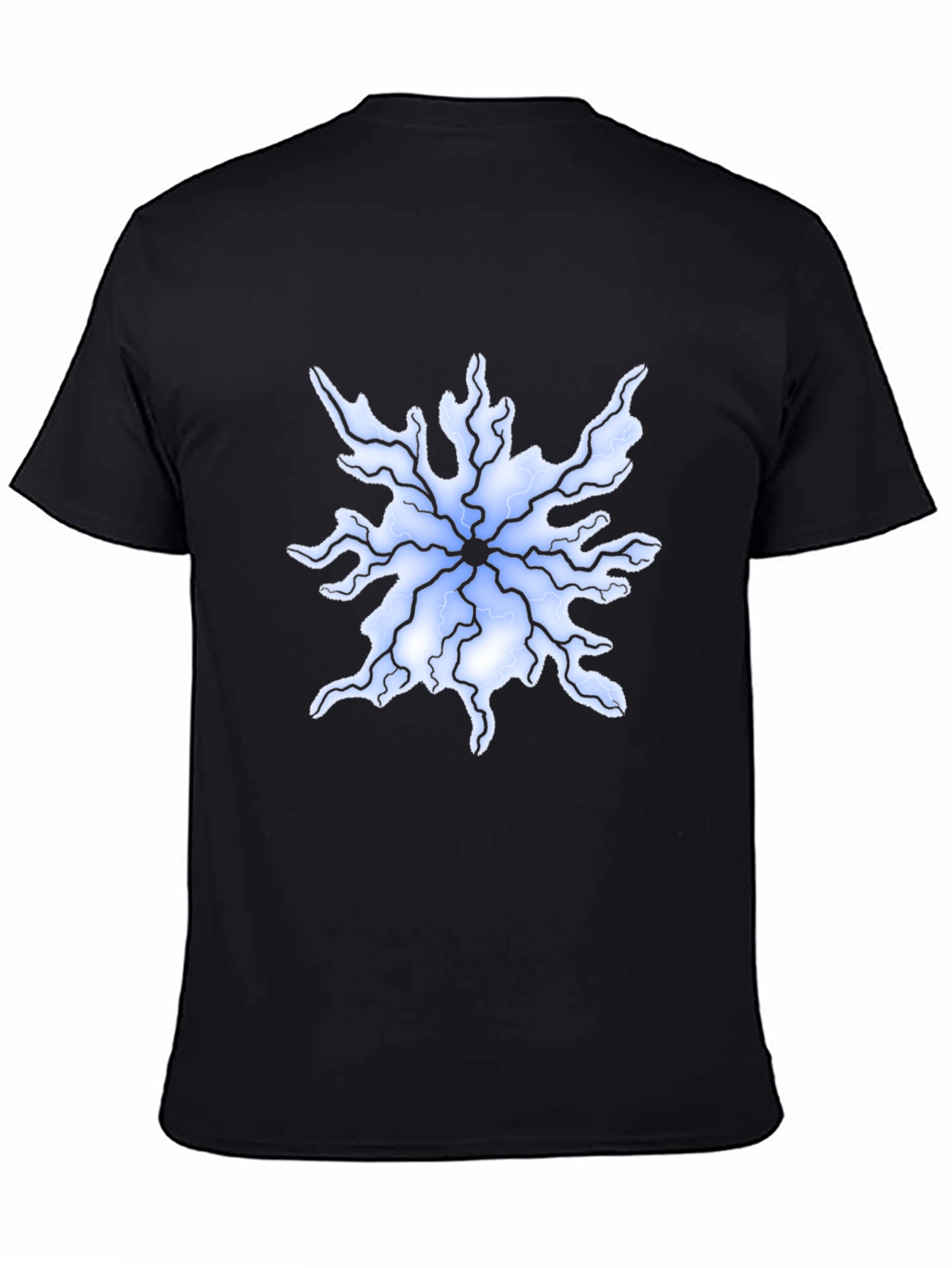 Abstract Lightning Bolt Graphic Tee - Black