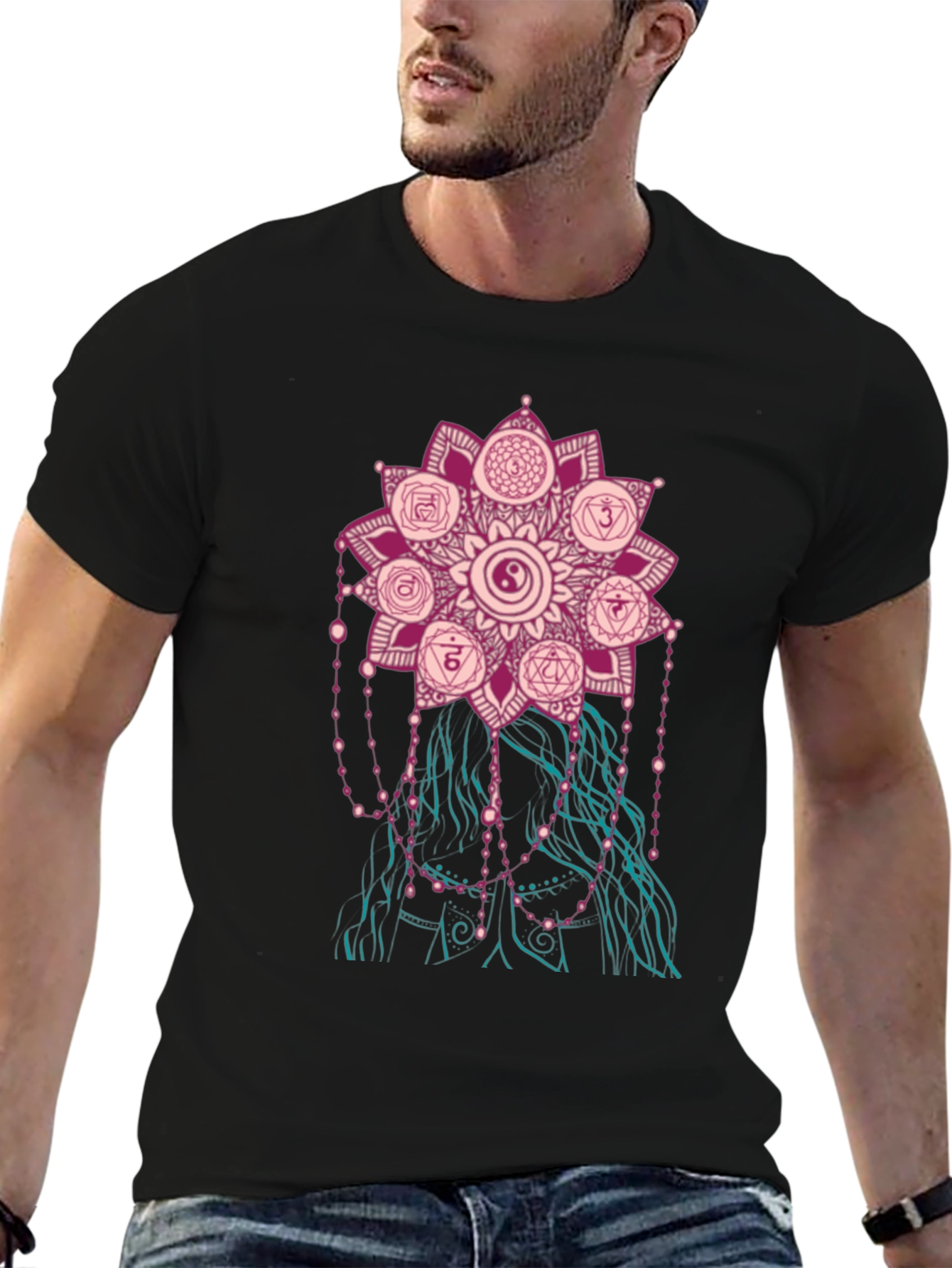 Chakra Mandala Graphic Tee - Stylish Spiritual Design