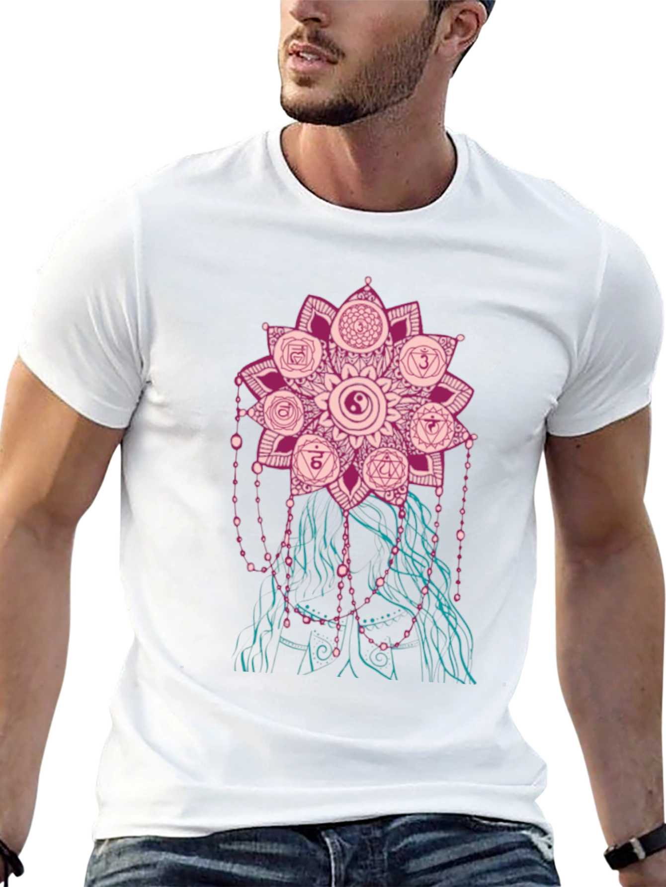 Chakra Mandala Graphic Tee - Stylish Spiritual Design