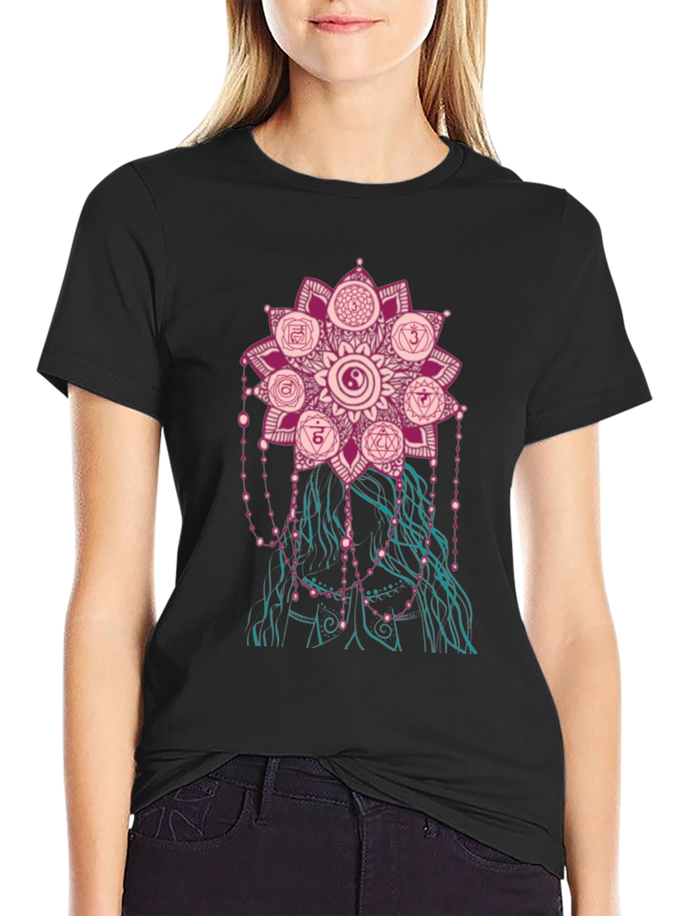 Chakra Mandala Graphic Tee - Stylish Spiritual Design