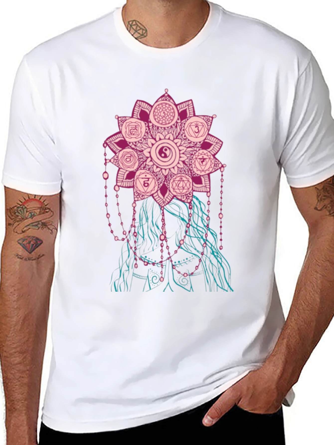 Chakra Mandala Graphic Tee - Stylish Spiritual Design