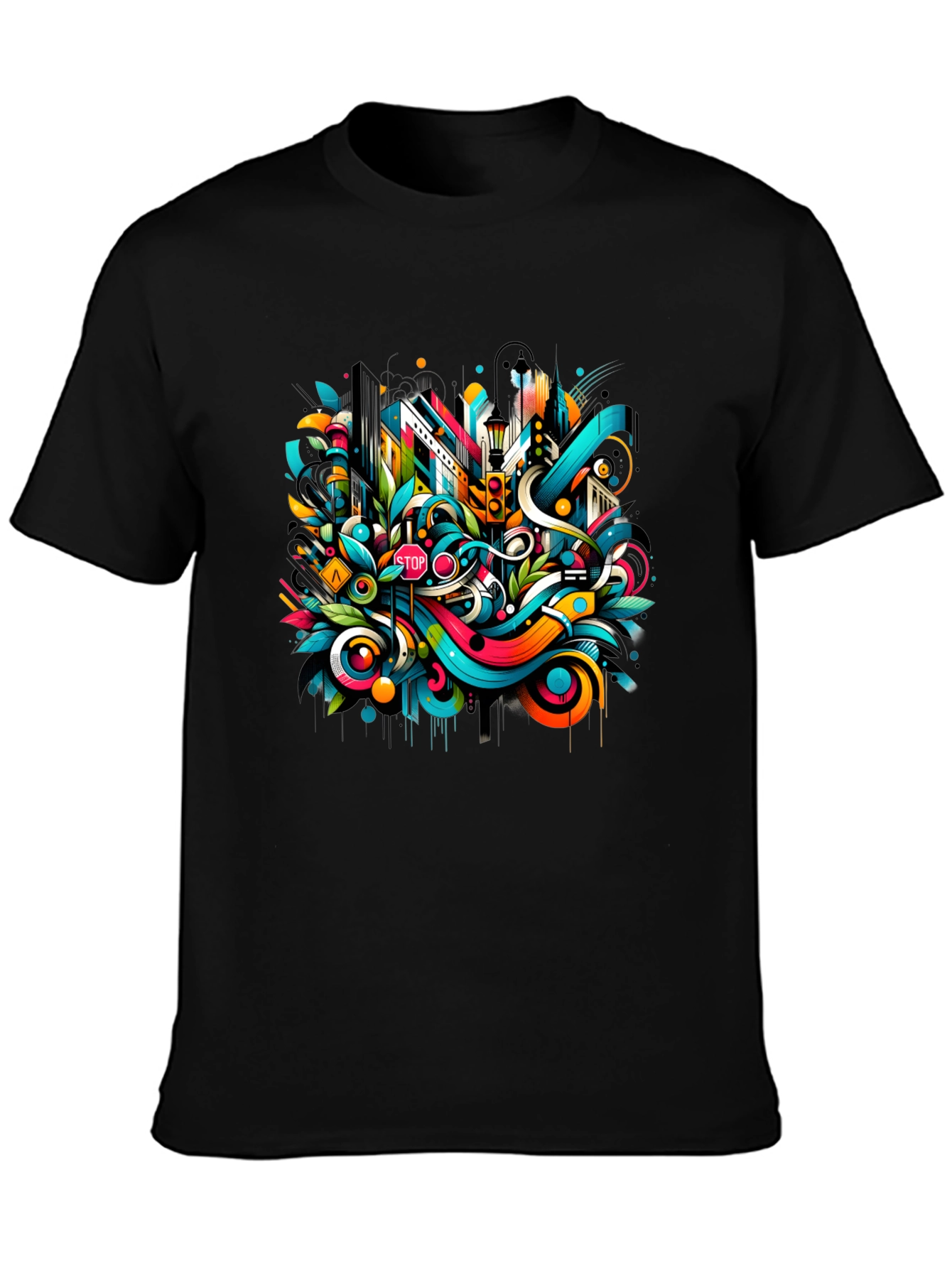 Urban Art Black T-Shirt