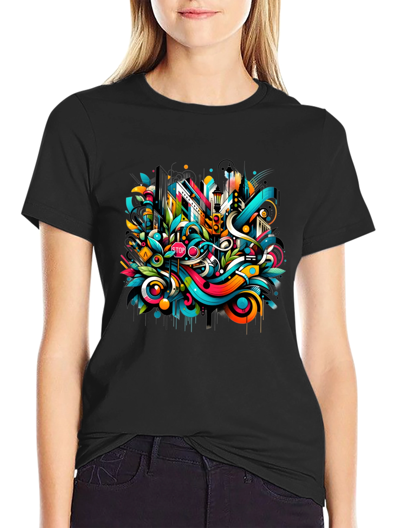 Urban Art Black T-Shirt