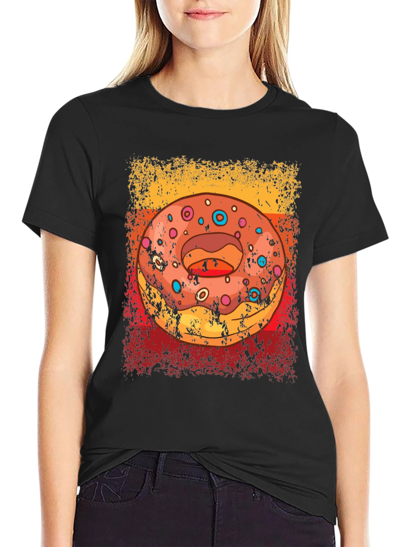 Retro Donut Graphic T-Shirt - Unisex Novelty Tee