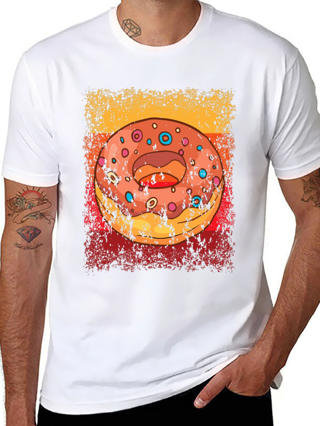 Retro Donut Graphic T-Shirt - Unisex Novelty Tee