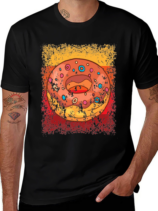 Retro Donut Graphic T-Shirt - Unisex Novelty Tee