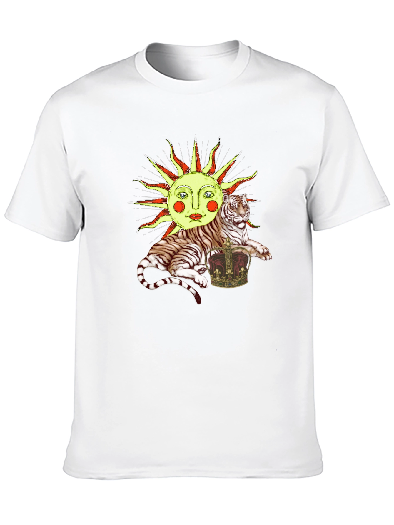 Sun Tiger Crown Graphic Tee - Unique Design