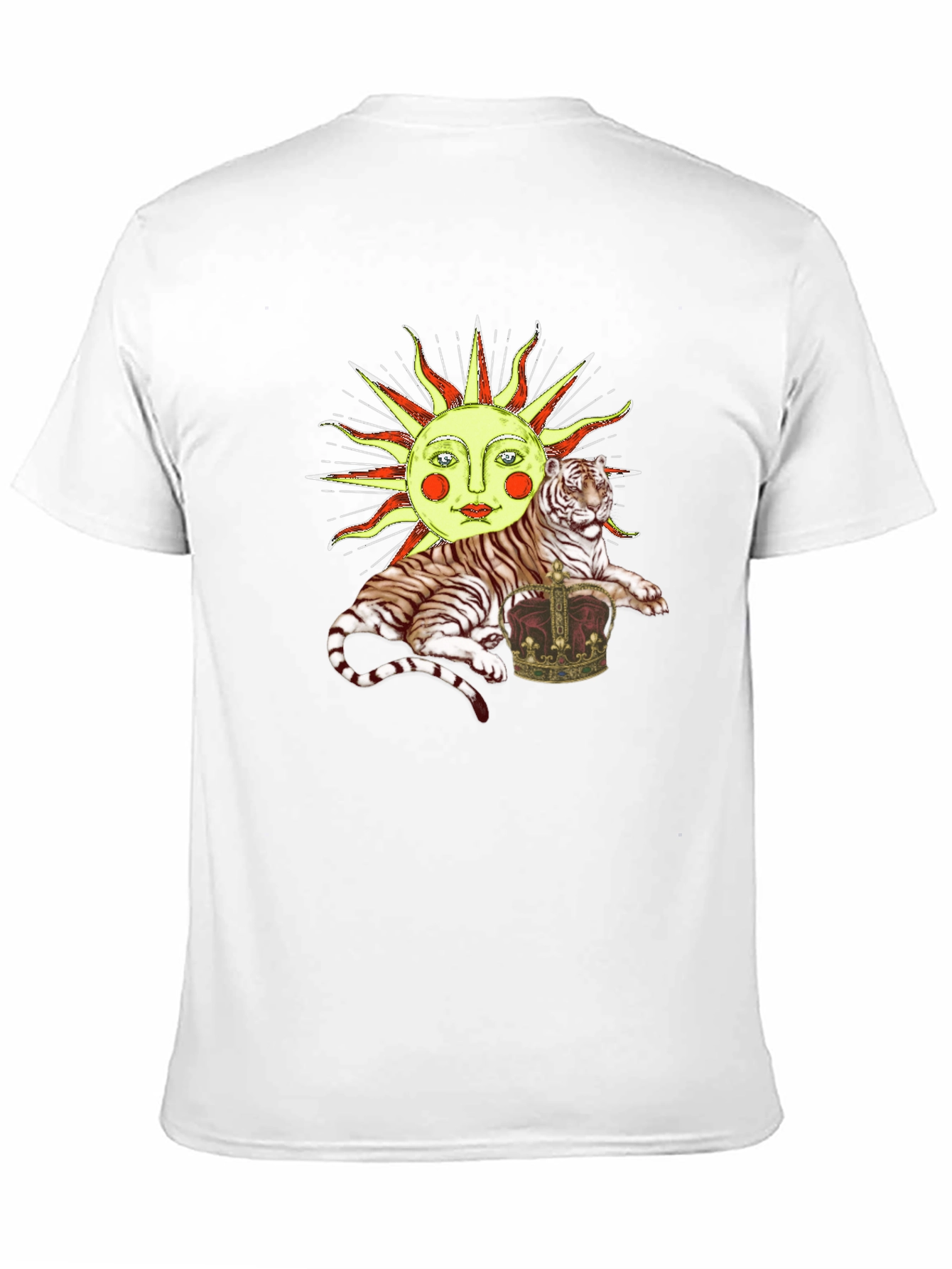 Sun Tiger Crown Graphic Tee - Unique Design