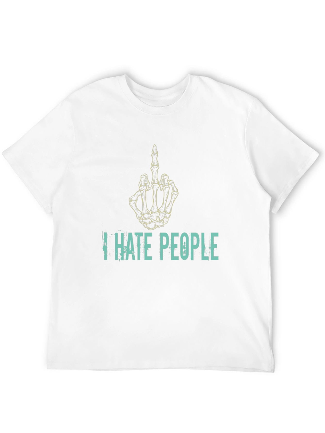 I Hate People Skeleton Hand T-Shirt