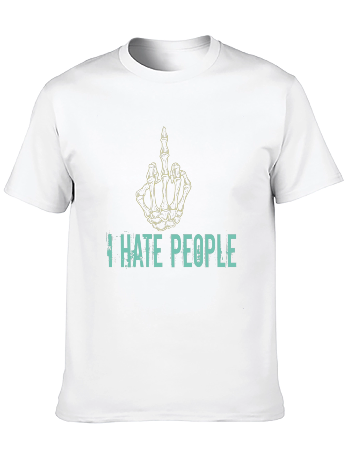 I Hate People Skeleton Hand T-Shirt