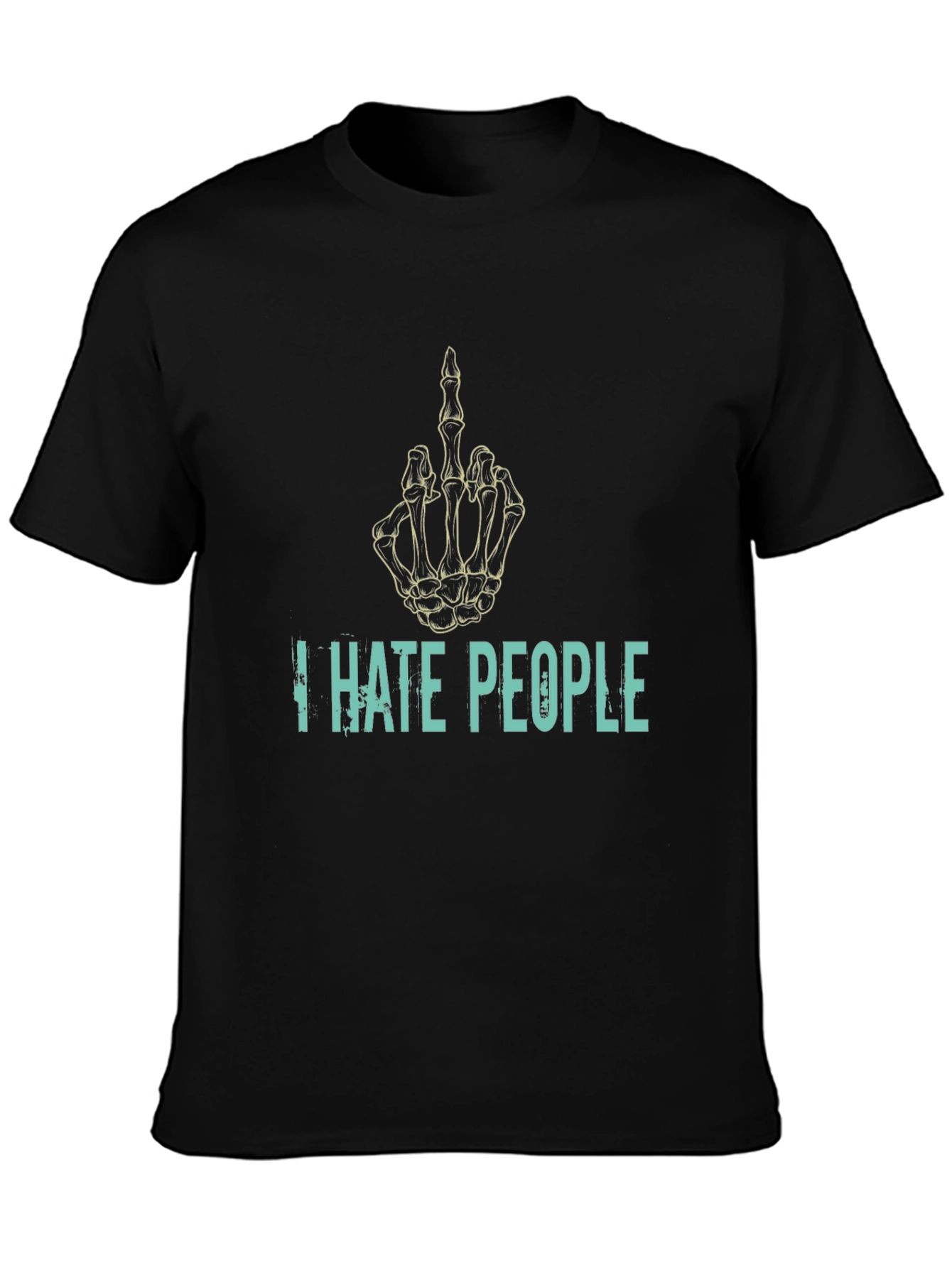 I Hate People Skeleton Hand T-Shirt