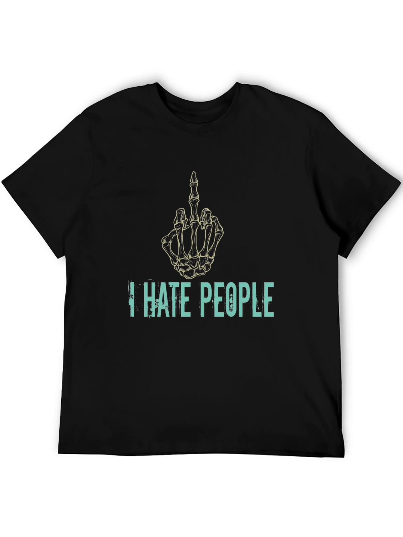 I Hate People Skeleton Hand T-Shirt