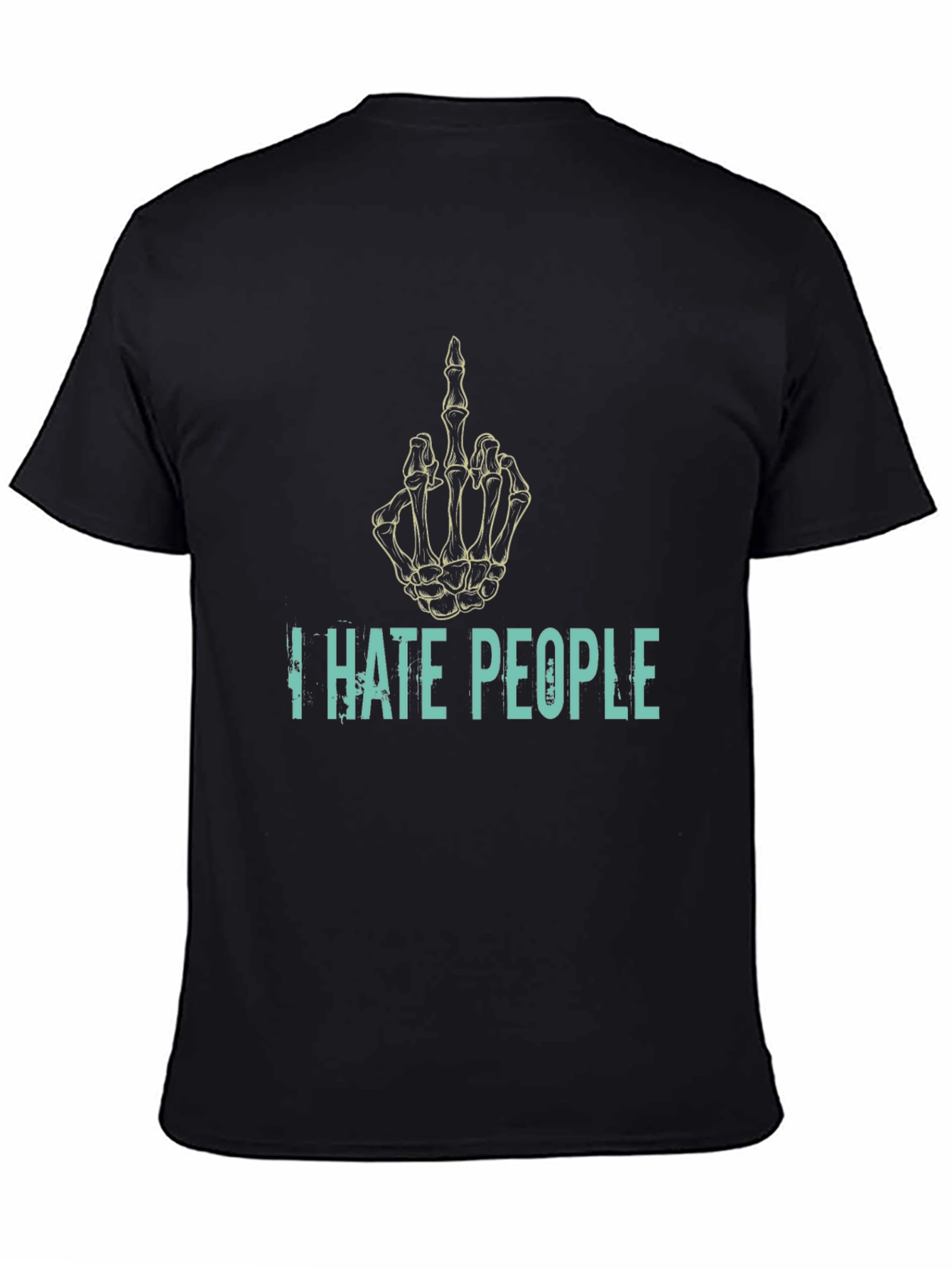 I Hate People Skeleton Hand T-Shirt