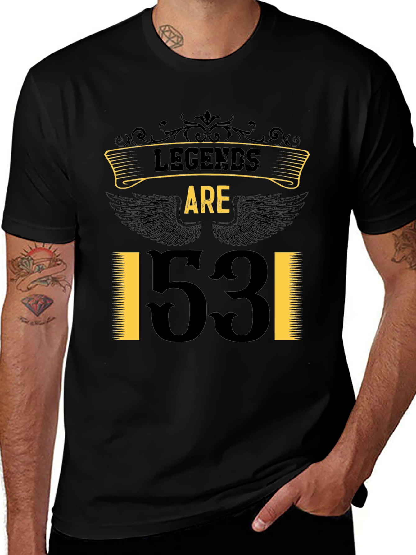 Legends Are 53! Black Graphic Tee