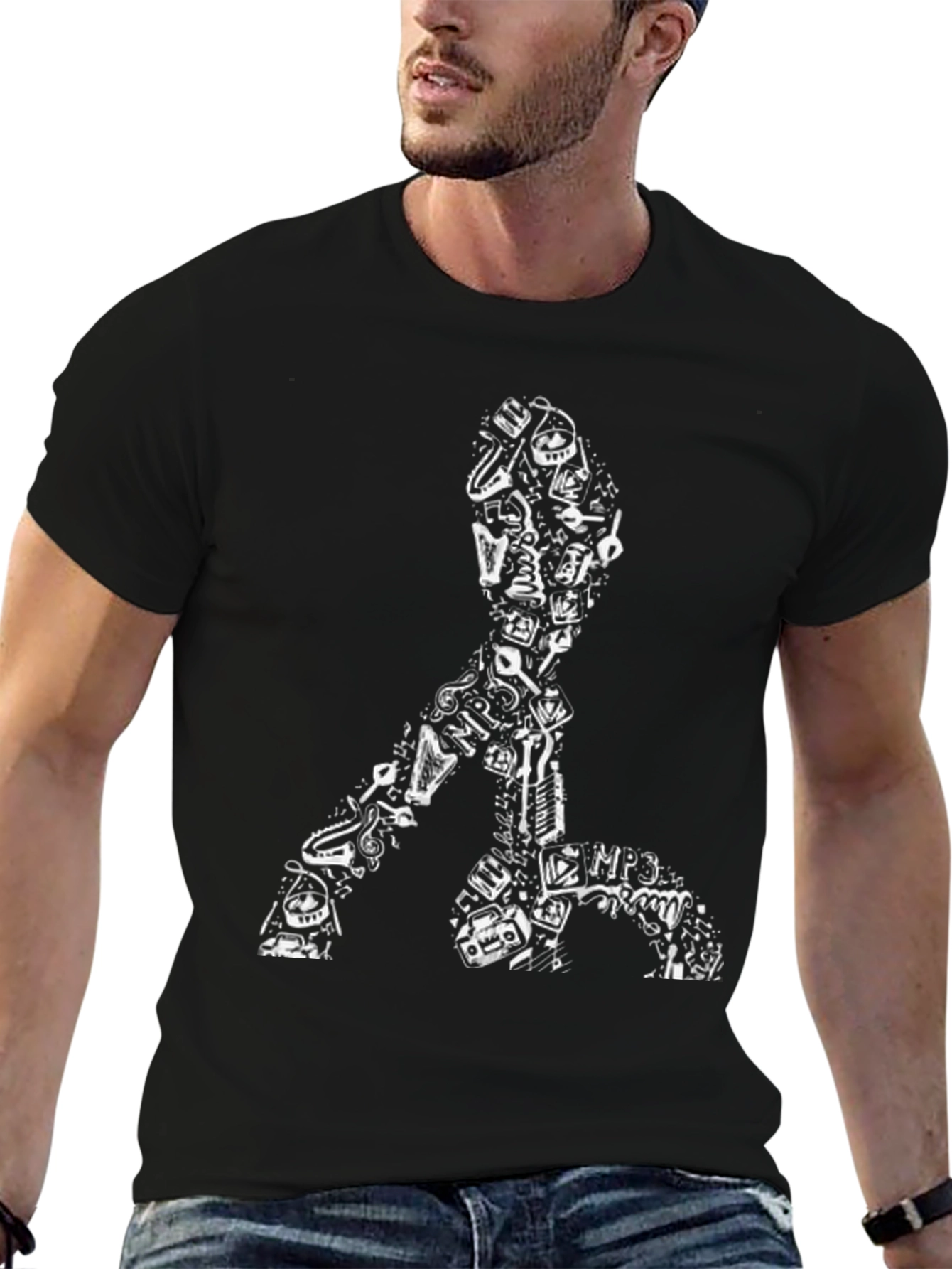 Music Lover Graphic Tee - Black