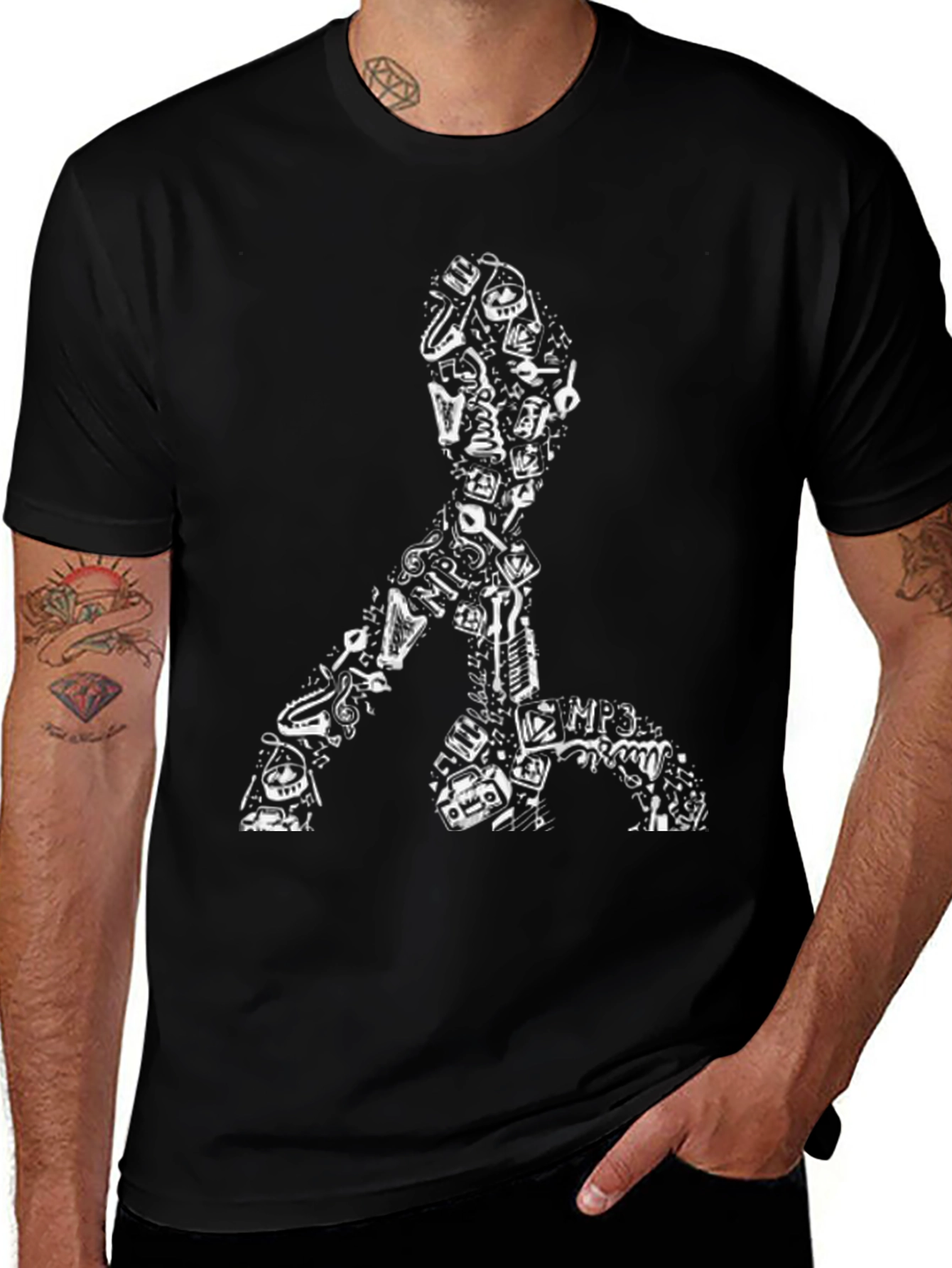 Music Lover Graphic Tee - Black