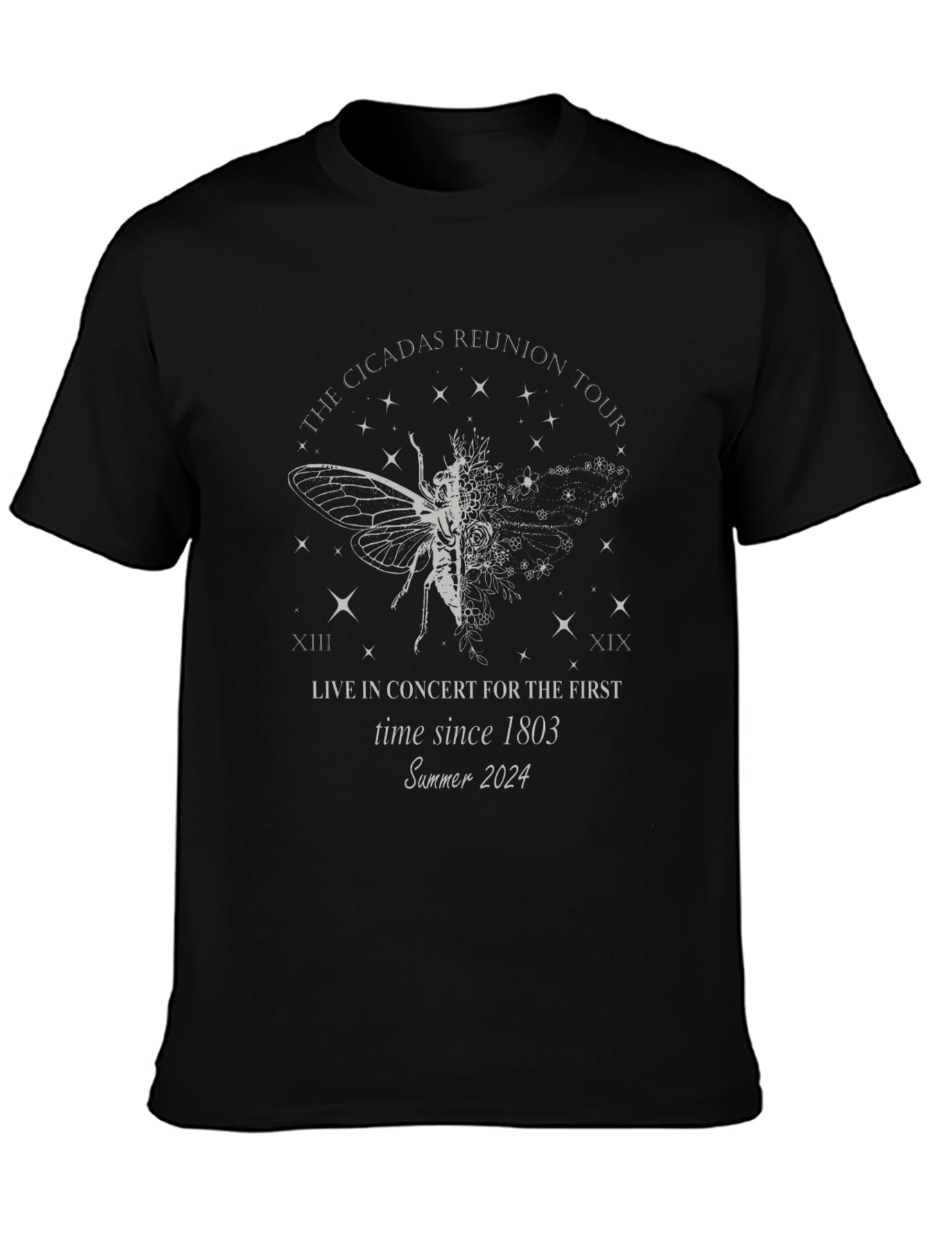 Cicadas Reunion Tour 2024 Black T-Shirt
