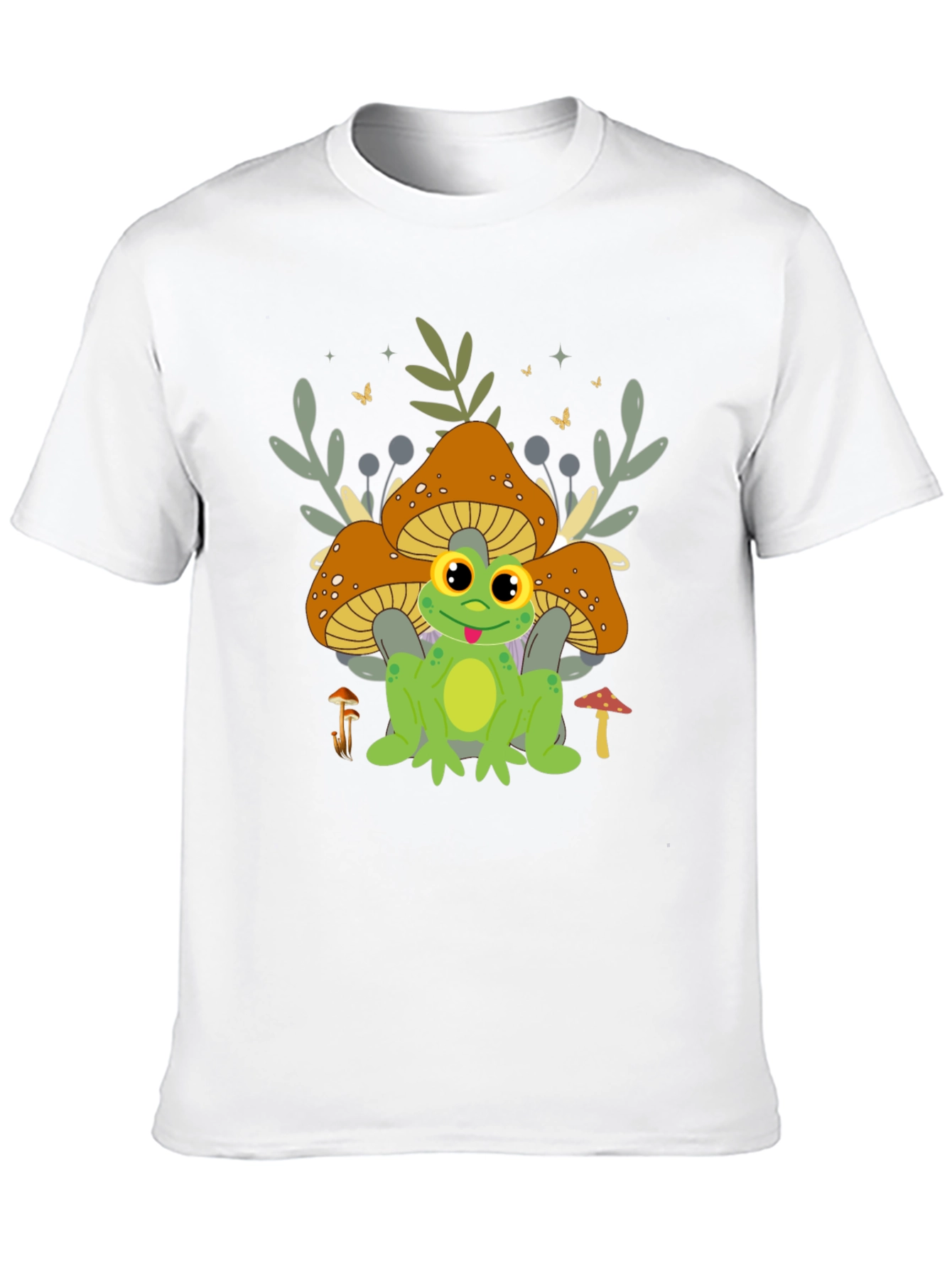 Frog & Mushroom T-Shirt - Cute Graphic Tee