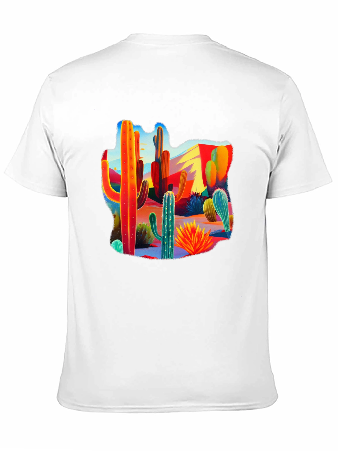 Desert Cactus Print Crew Neck Tee