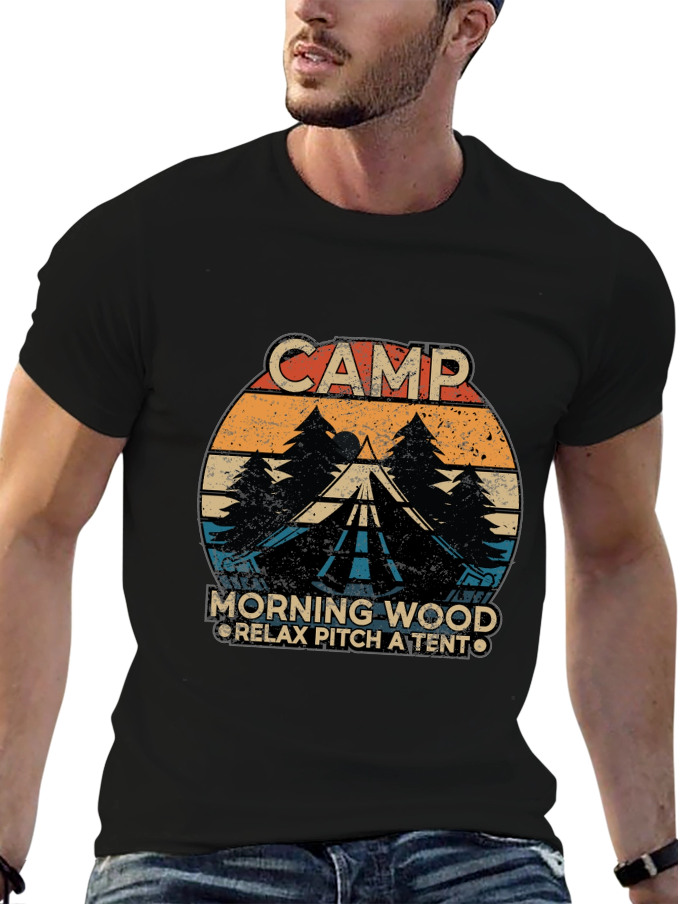 Camp Morning Wood Graphic T-Shirt