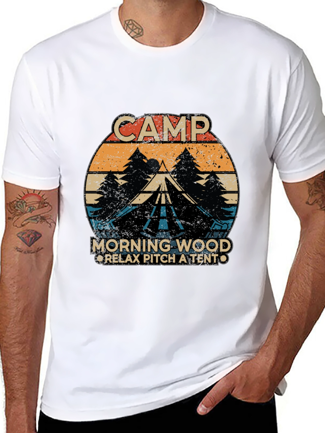 Camp Morning Wood Graphic T-Shirt