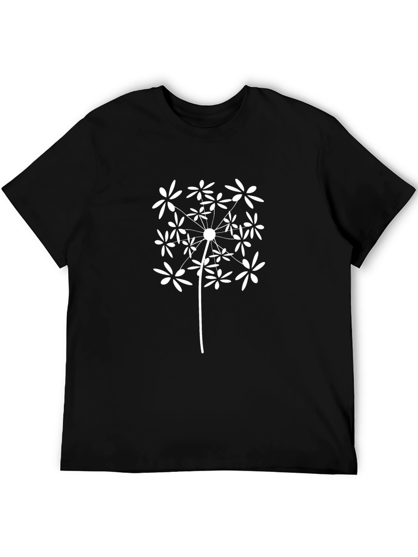 Dandelion Graphic Tee - Black Casual Shirt