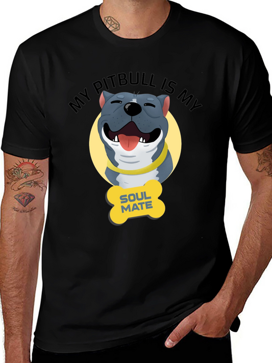 Pitbull Soulmate Graphic Tee - Dog Lover Shirt