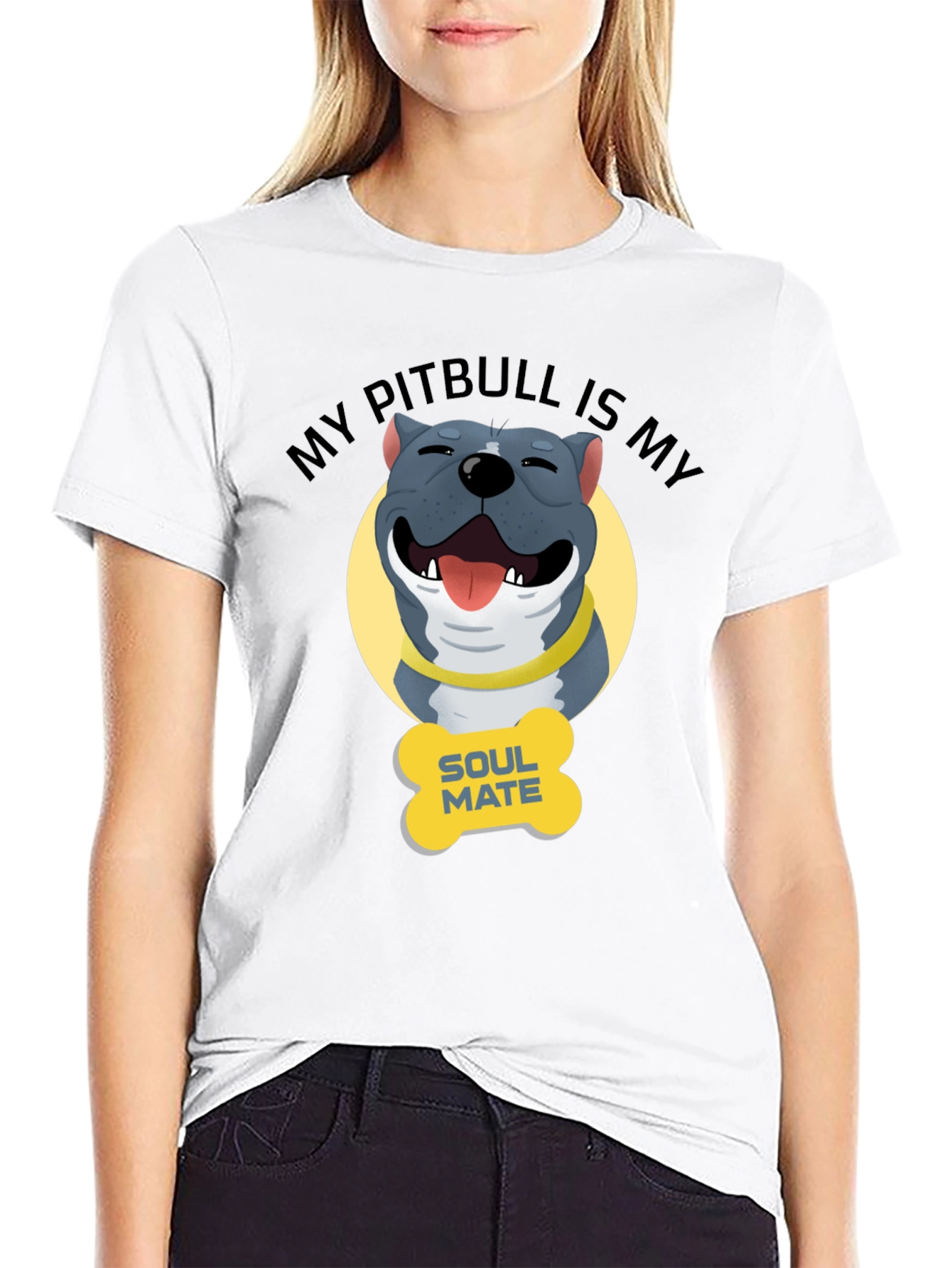 Pitbull Soulmate Graphic Tee - Dog Lover Shirt