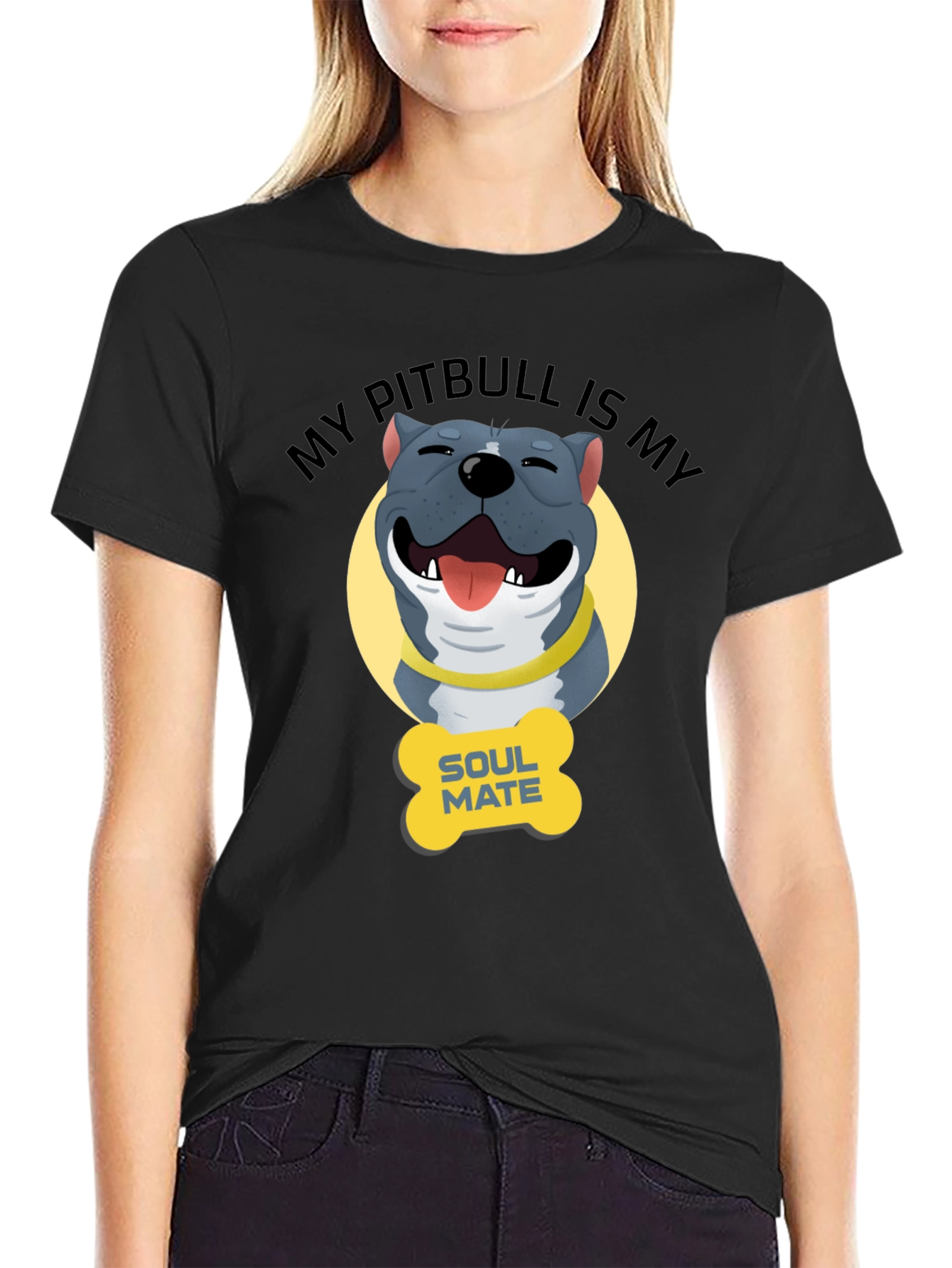 Pitbull Soulmate Graphic Tee - Dog Lover Shirt