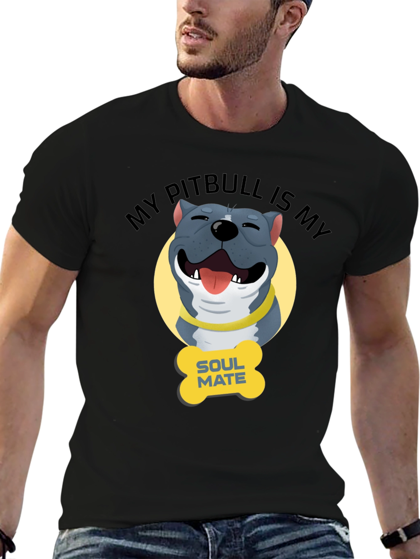 Pitbull Soulmate Graphic Tee - Dog Lover Shirt