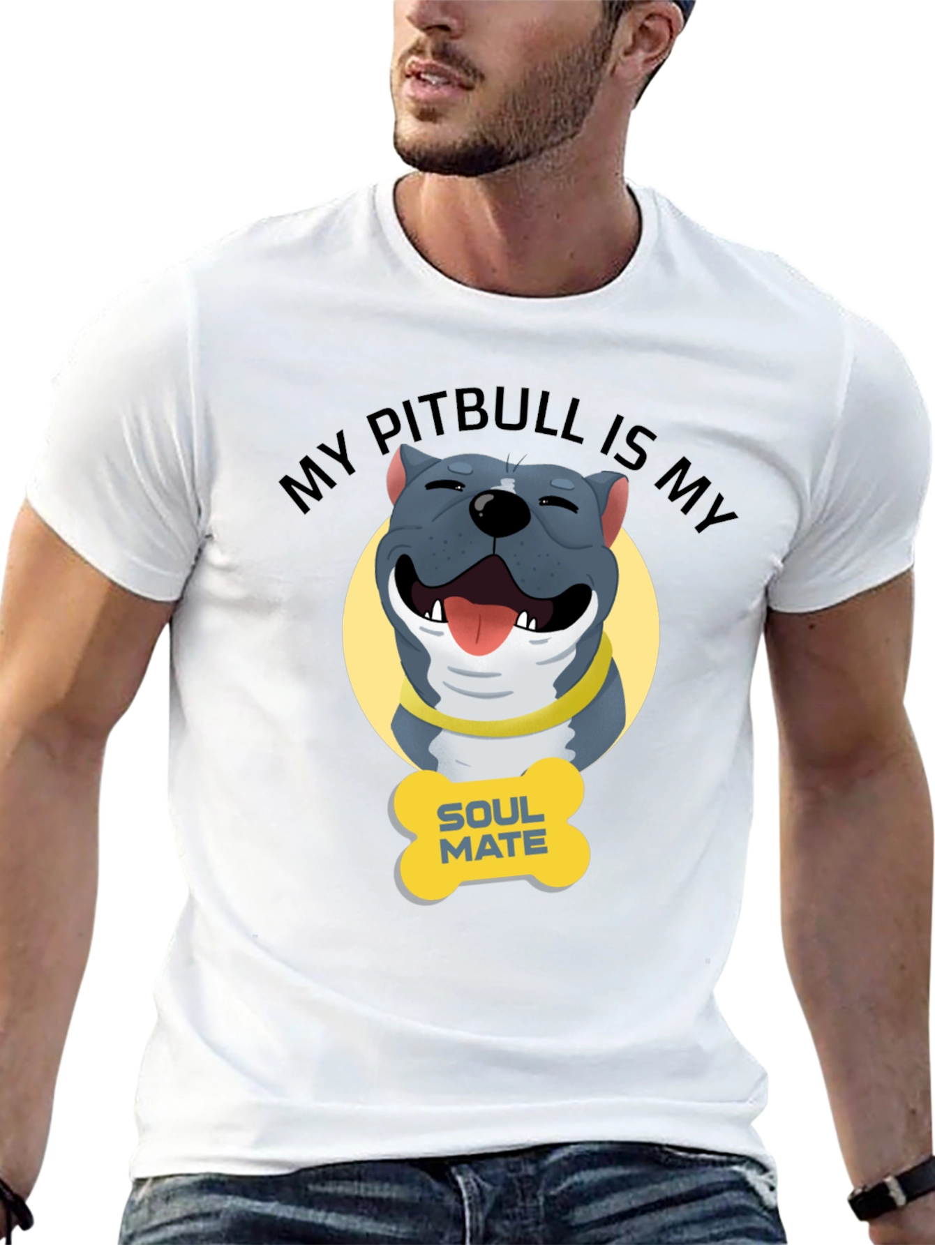 Pitbull Soulmate Graphic Tee - Dog Lover Shirt