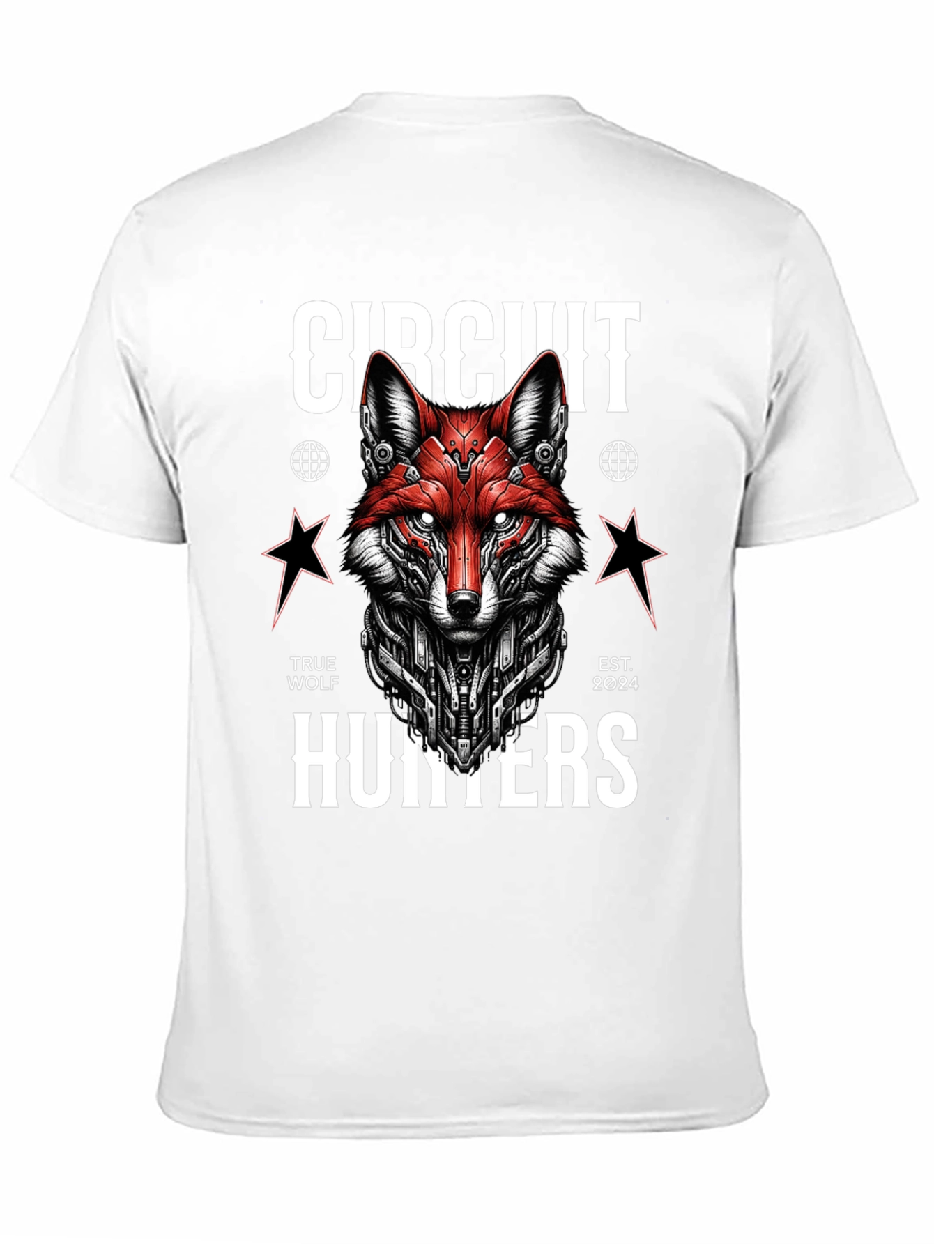 Circuit Hunters Graphic Tee - Cyberpunk Fox T-Shirt