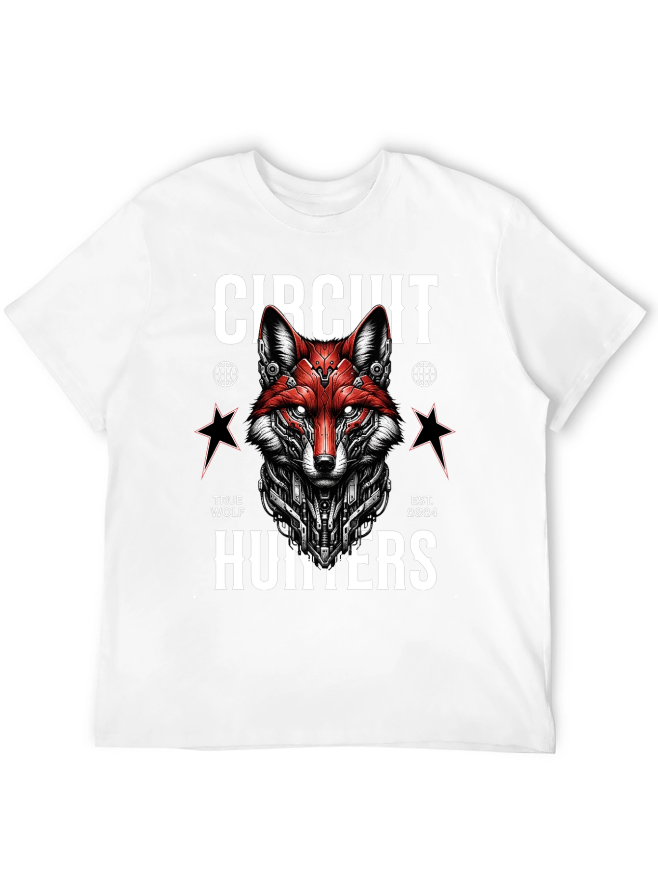 Circuit Hunters Graphic Tee - Cyberpunk Fox T-Shirt
