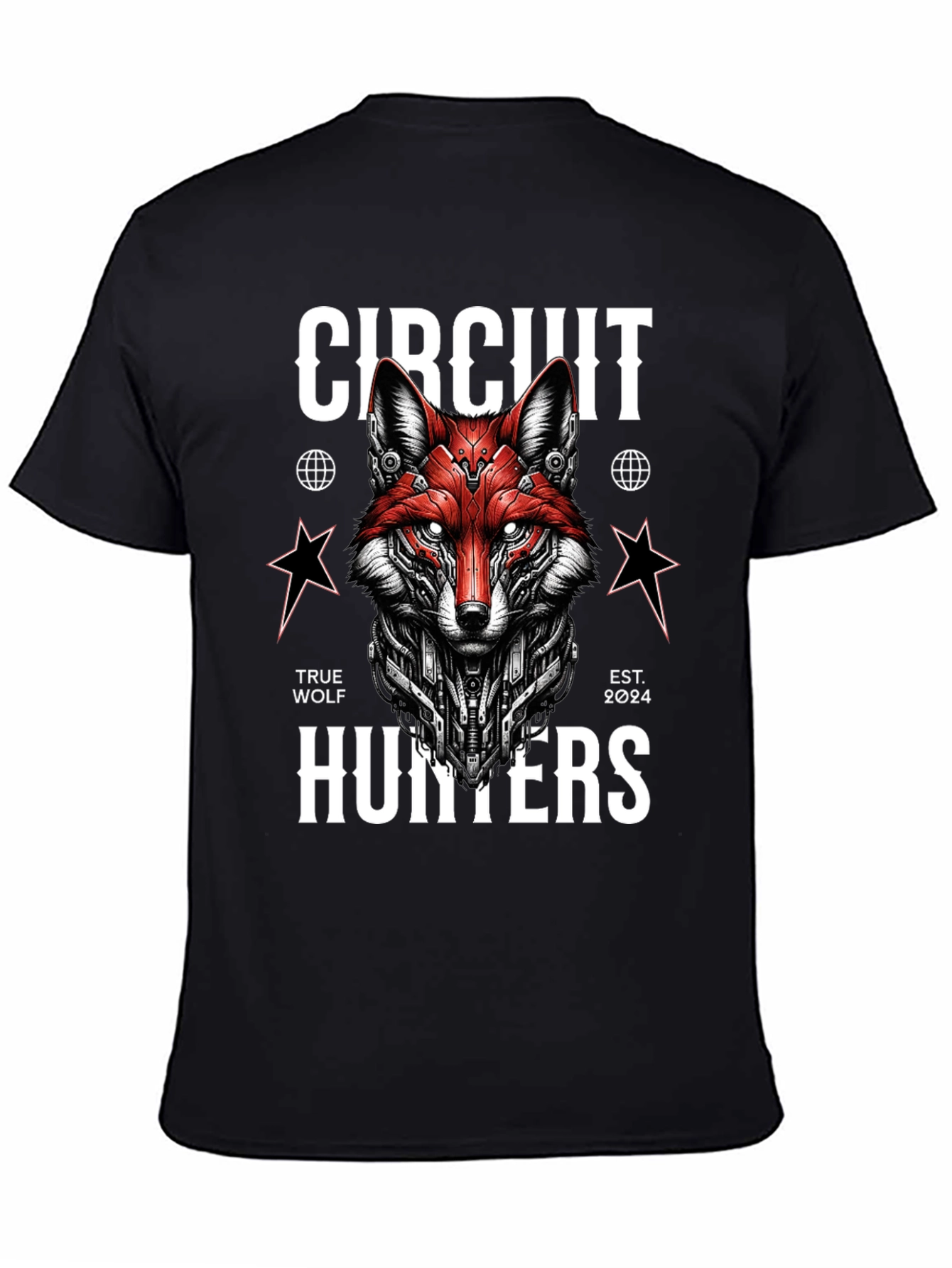 Circuit Hunters Graphic Tee - Cyberpunk Fox T-Shirt