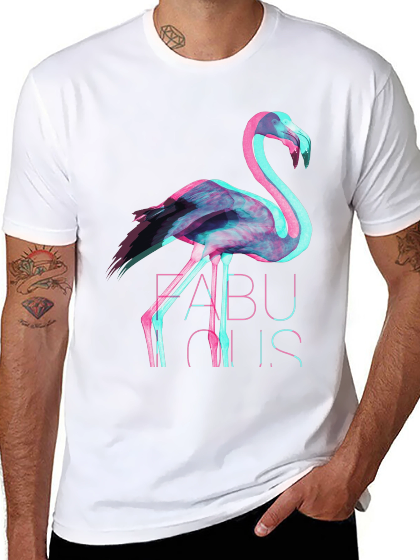 Fabulous Flamingo Graphic Tee - Stylish Black T-Shirt