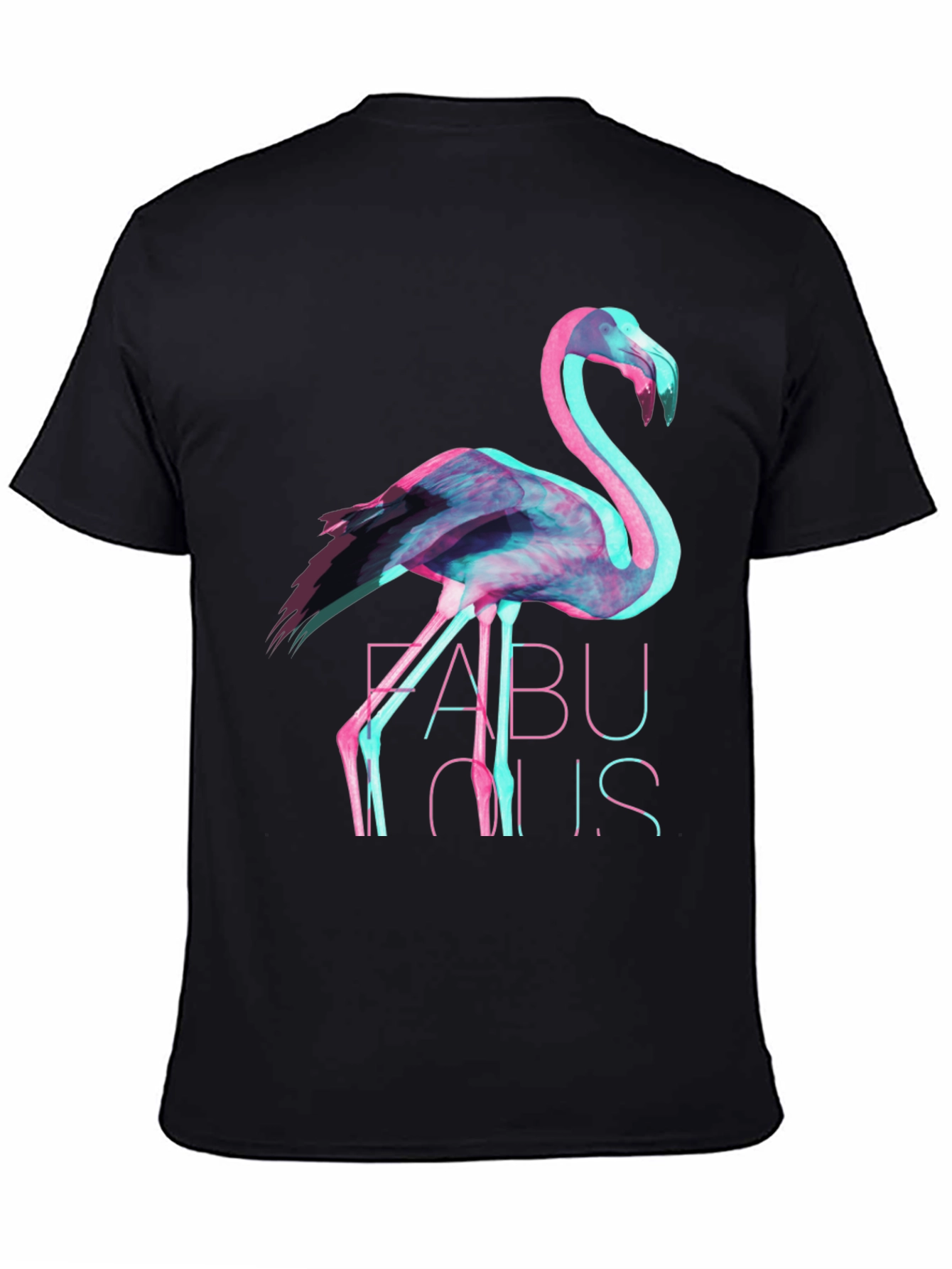 Fabulous Flamingo Graphic Tee - Stylish Black T-Shirt