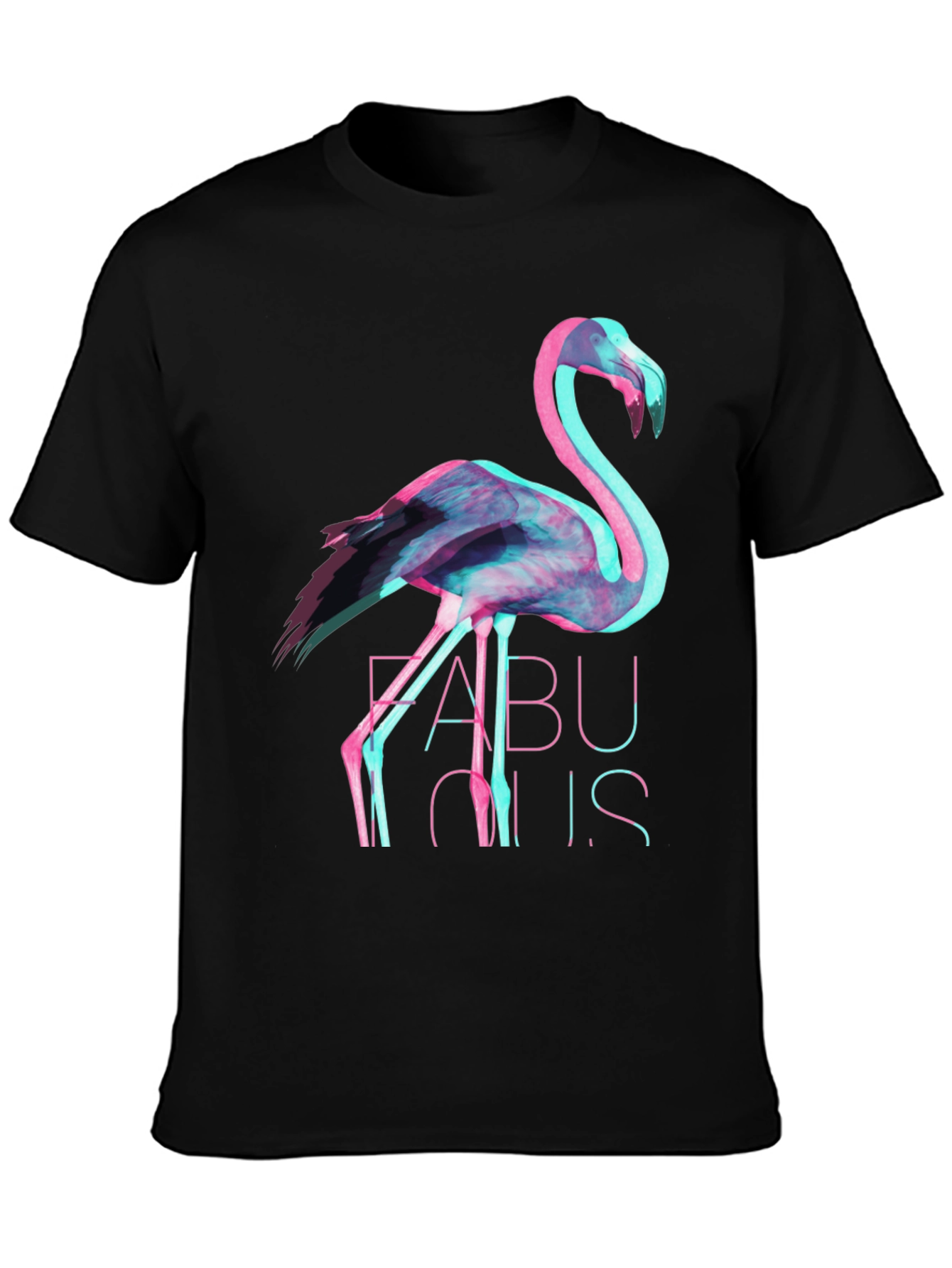 Fabulous Flamingo Graphic Tee - Stylish Black T-Shirt