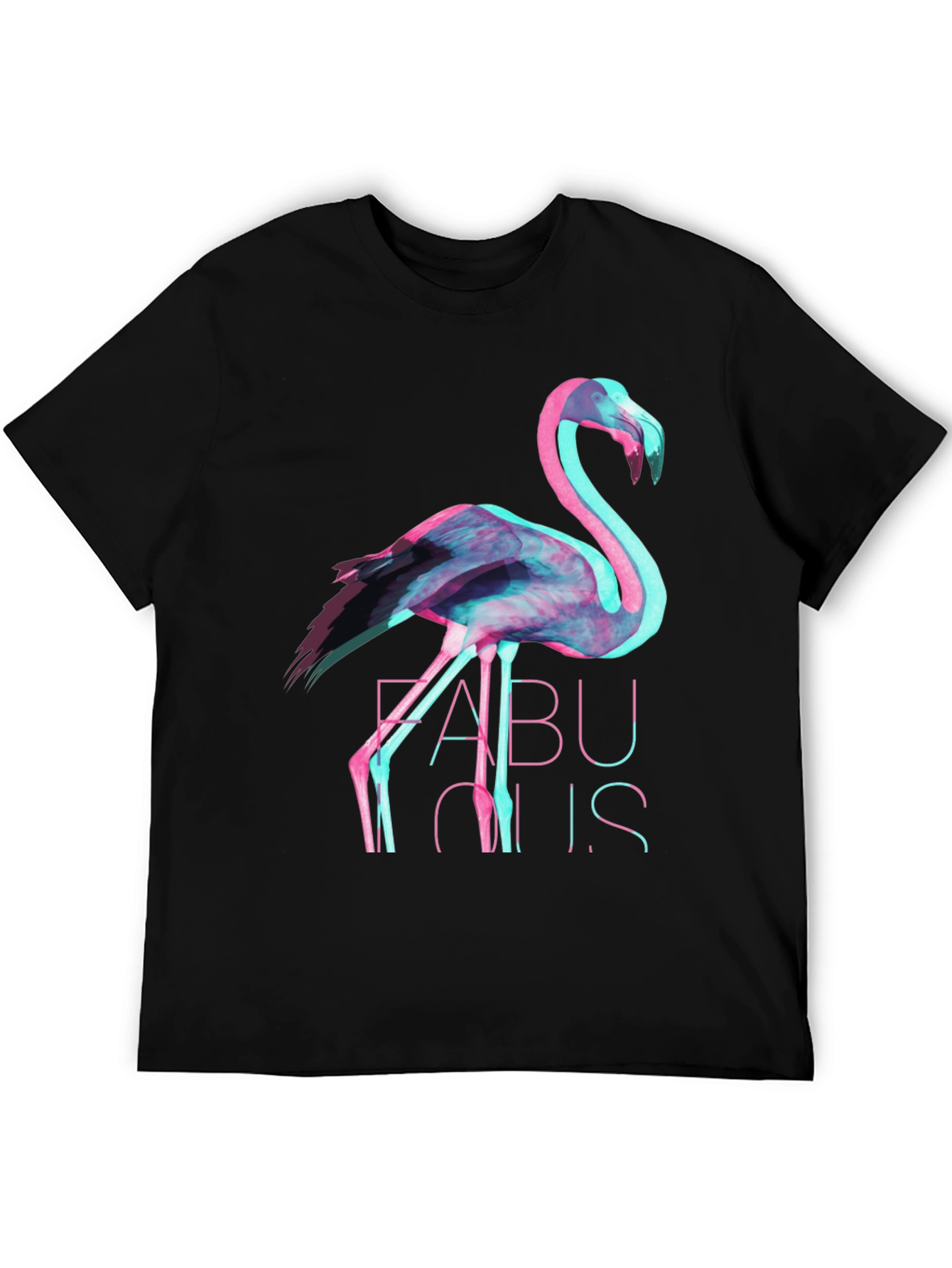 Fabulous Flamingo Graphic Tee - Stylish Black T-Shirt