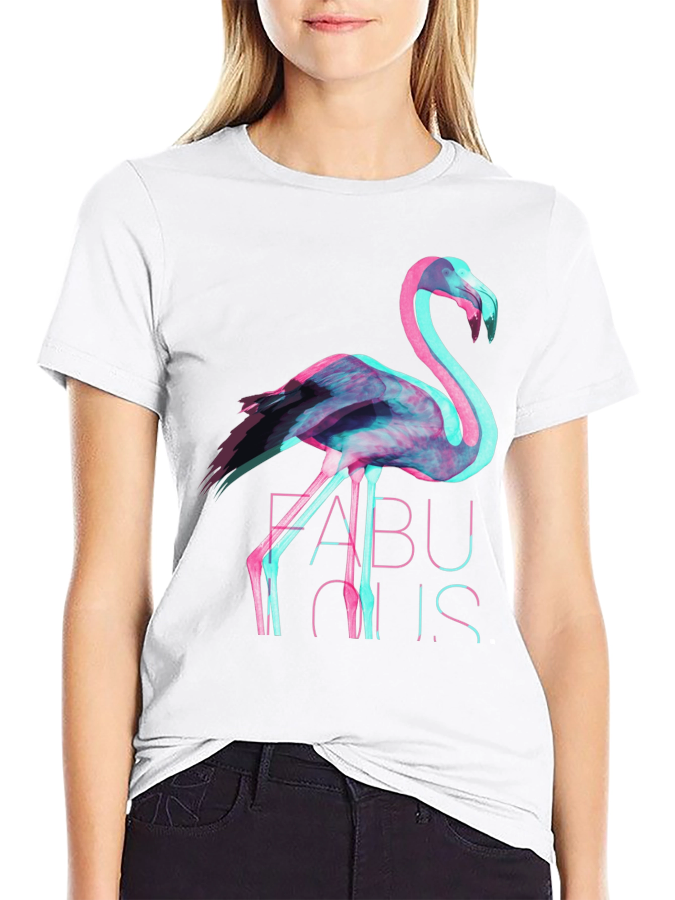 Fabulous Flamingo Graphic Tee - Stylish Black T-Shirt
