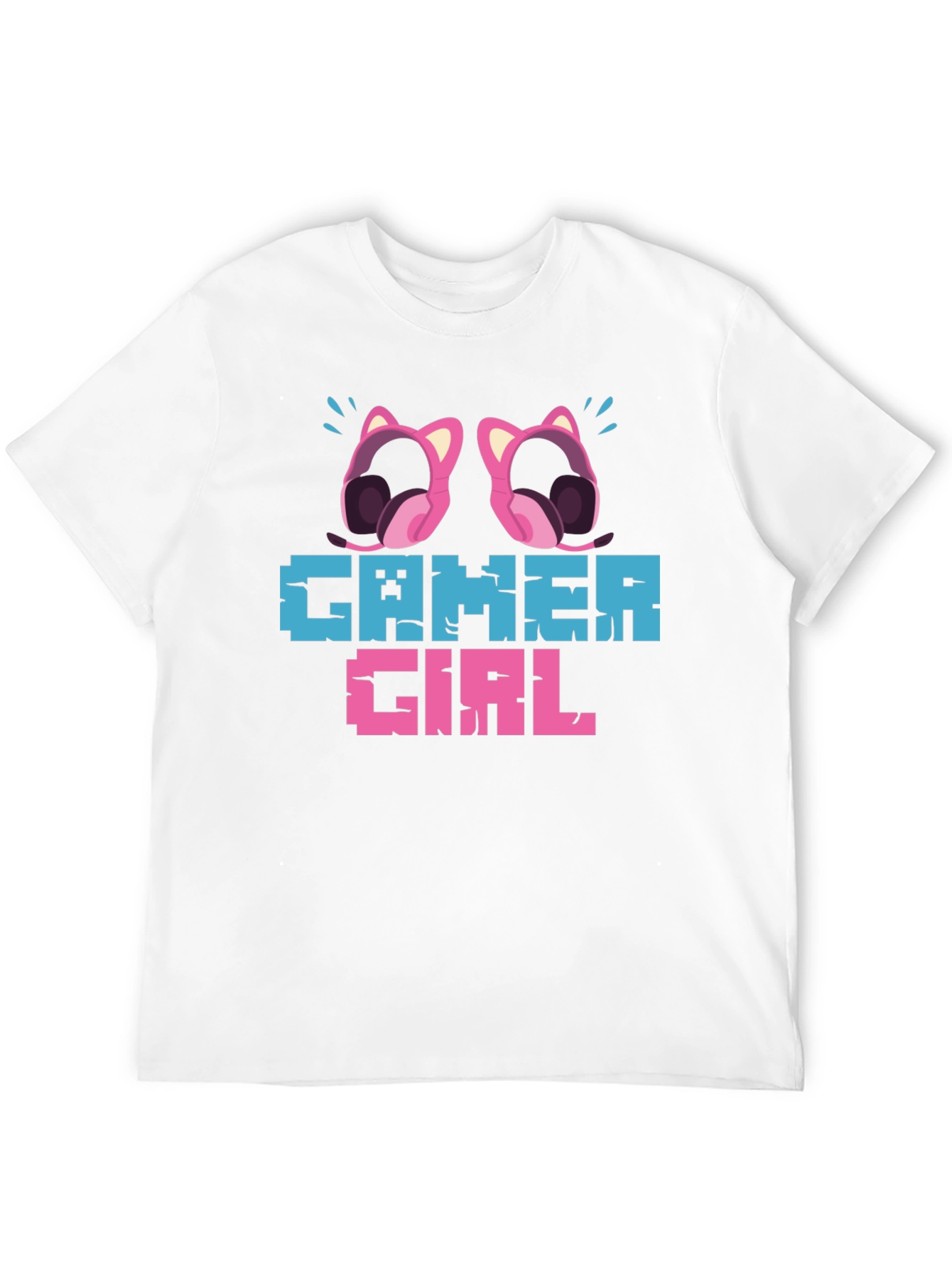Gamer Girl Pixel Art Black T-Shirt
