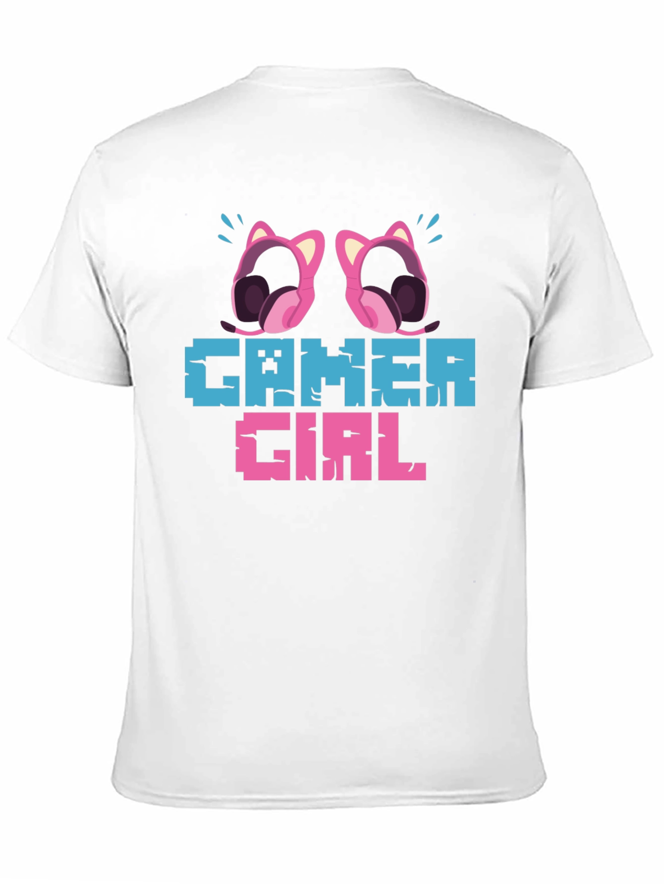 Gamer Girl Pixel Art Black T-Shirt